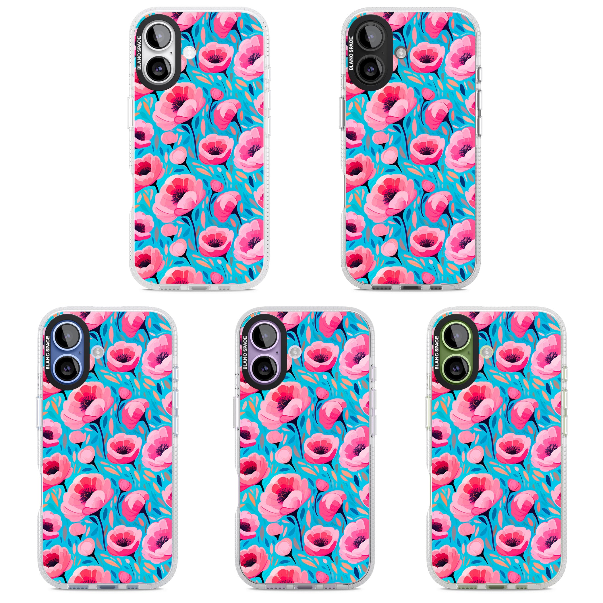 Tropical Pink Poppies iPhone 17 Impact Air Clear Phone Case APT Impact Protection
