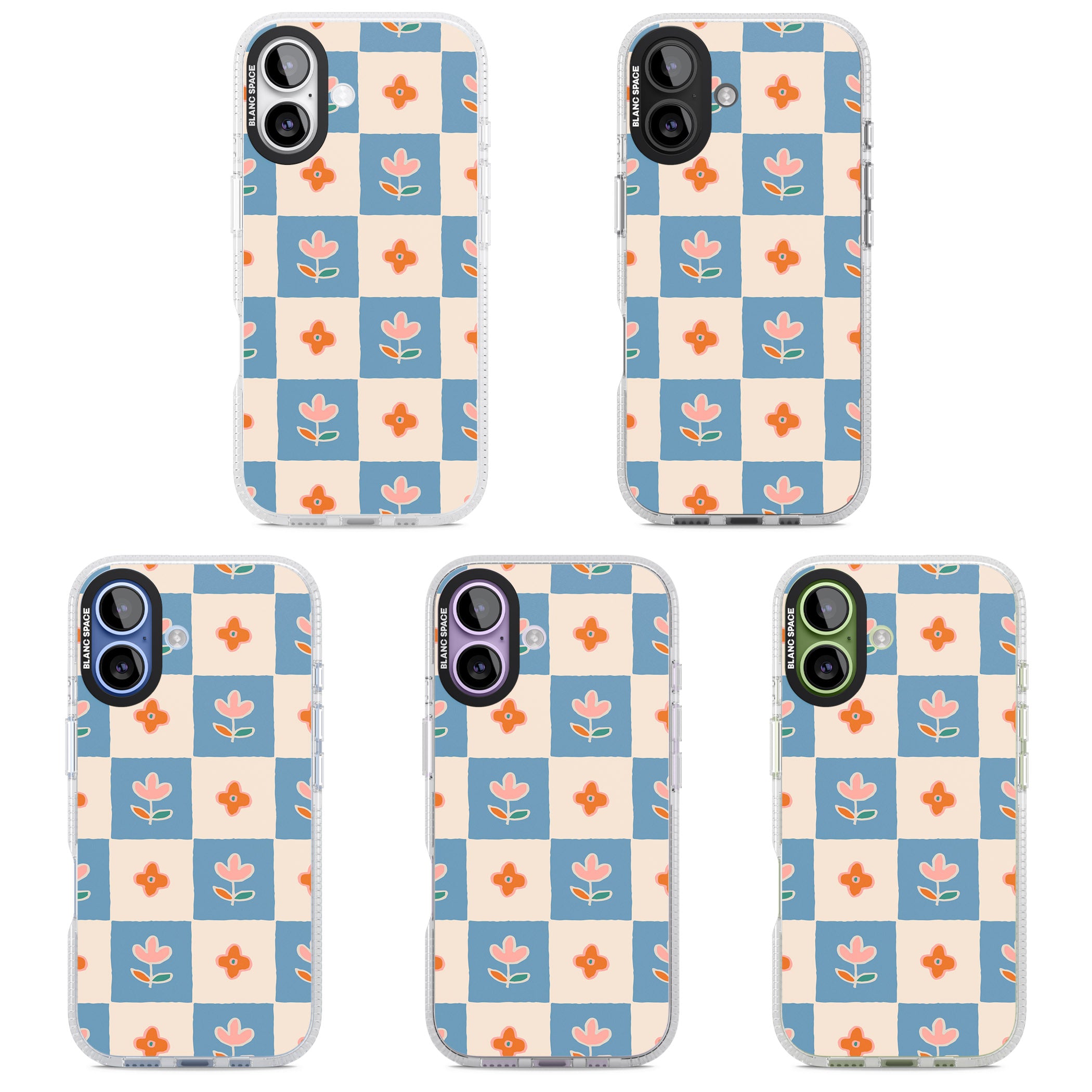 Vintage Bloom Checkered iPhone 17 Impact Air Clear Phone Case APT Impact Protection