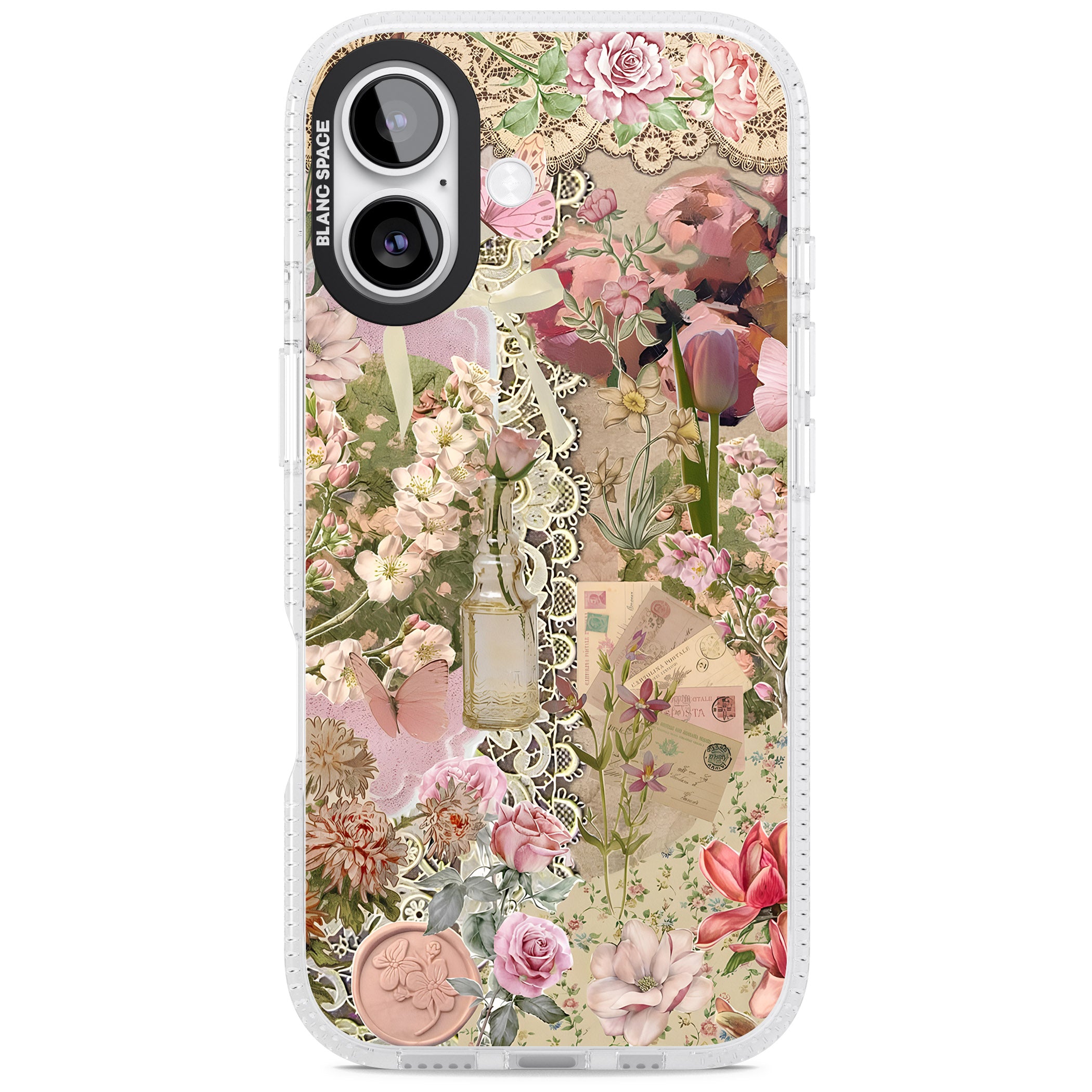 Soft Pink Flower Collage iPhone 17 Impact Air Clear Phone Case
