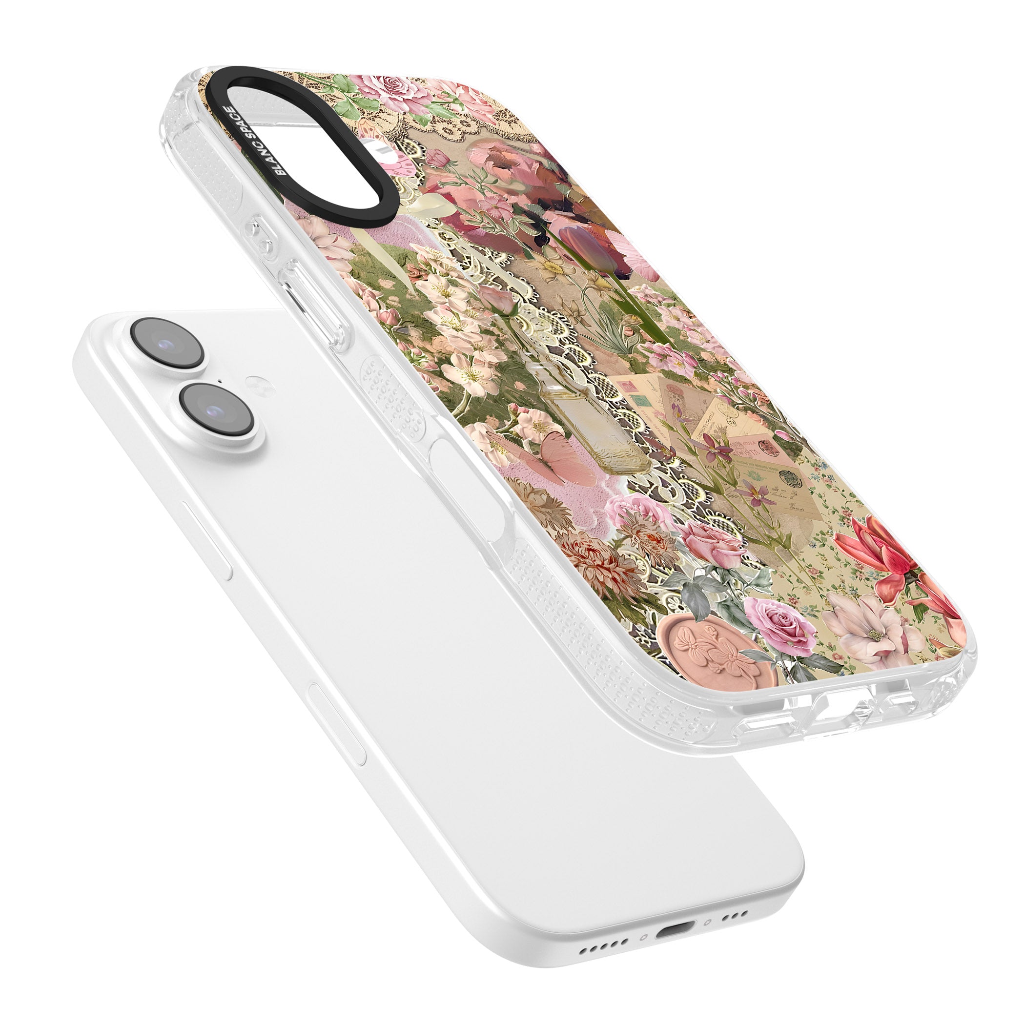 Soft Pink Flower Collage iPhone 17 Impact Air Clear Phone Case Colours