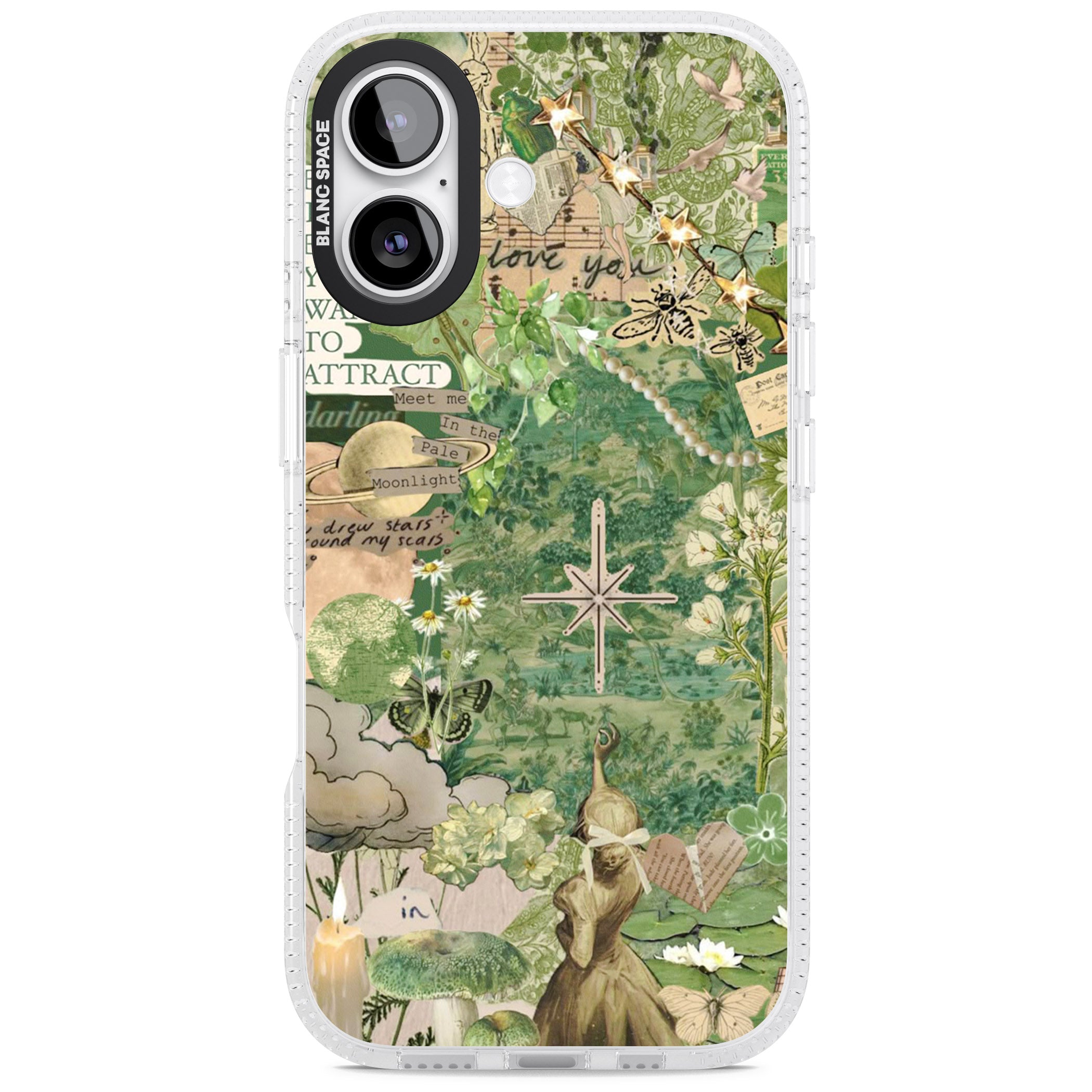 Green Vintage Collage iPhone 17 Impact Air Clear Phone Case