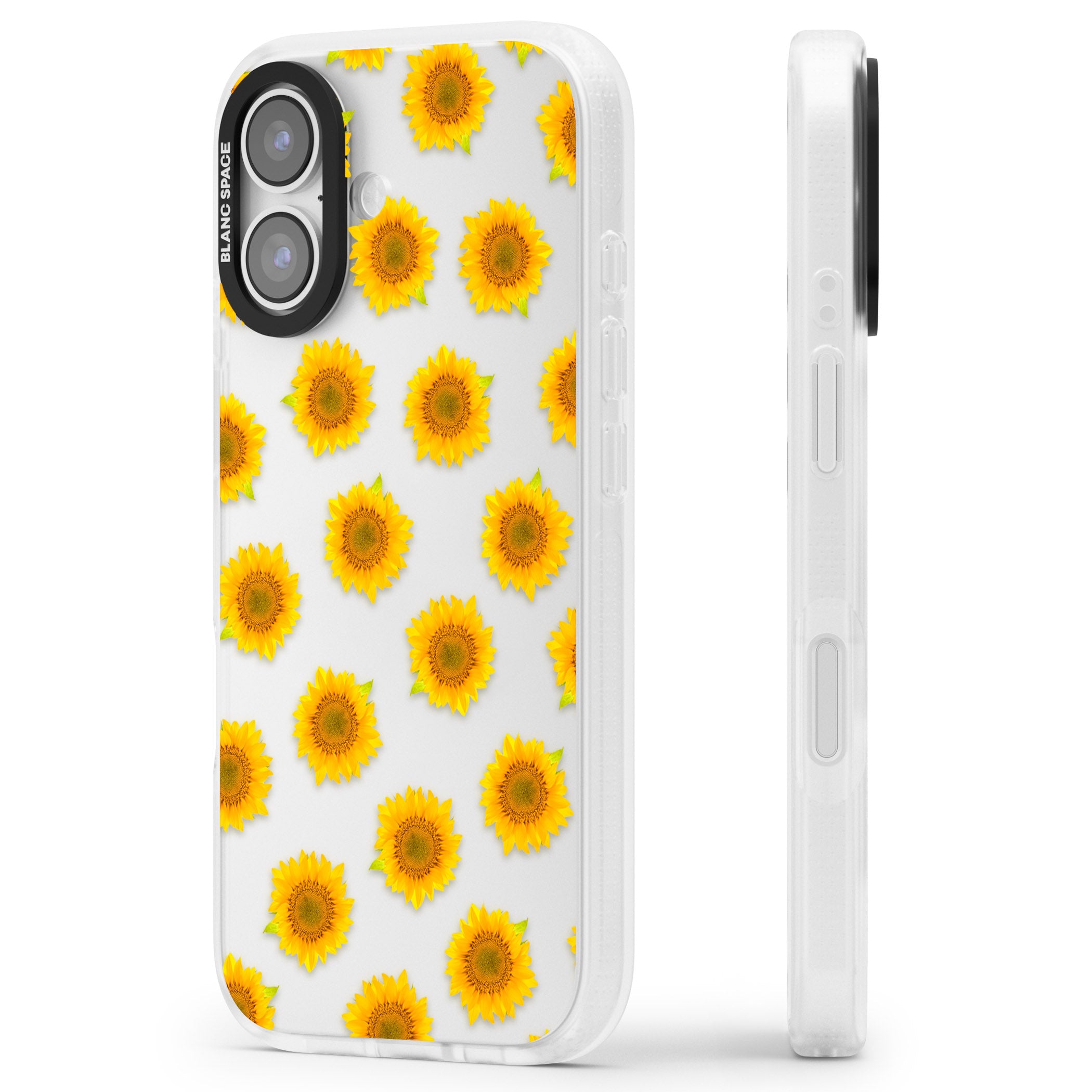 Sunflower Flourish iPhone 17 Impact Air Clear Phone Case Side Profile