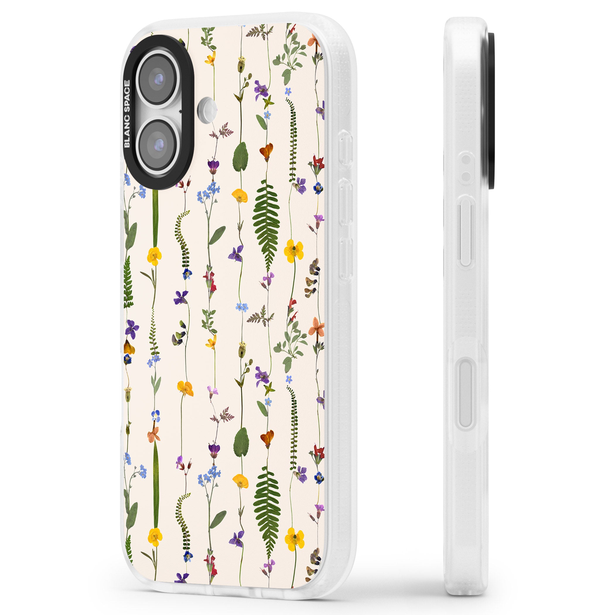 Wildflower Vertical iPhone 17 Impact Air Clear Phone Case Side Profile