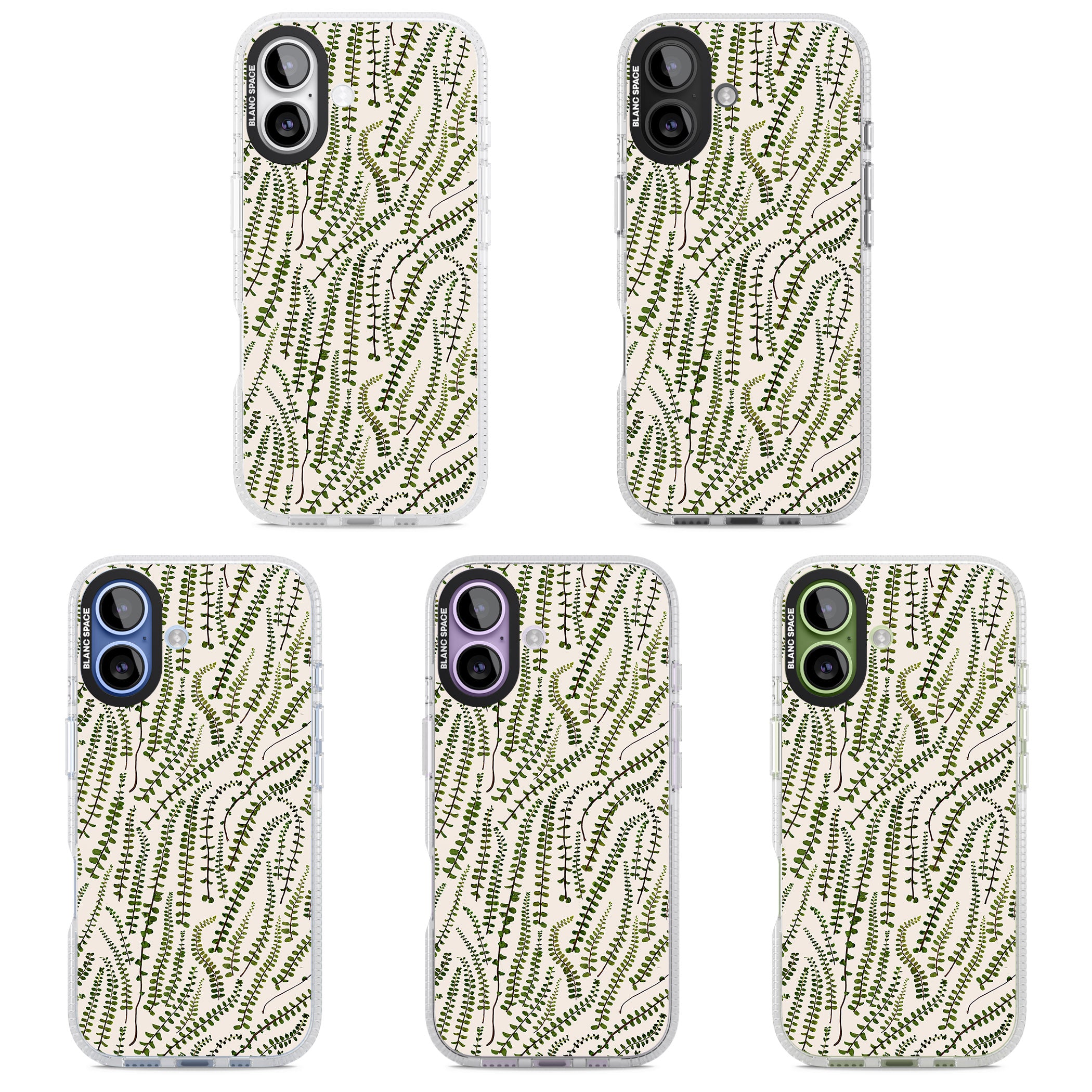 Fern Leaf Pattern iPhone 17 Impact Air Clear Phone Case APT Impact Protection
