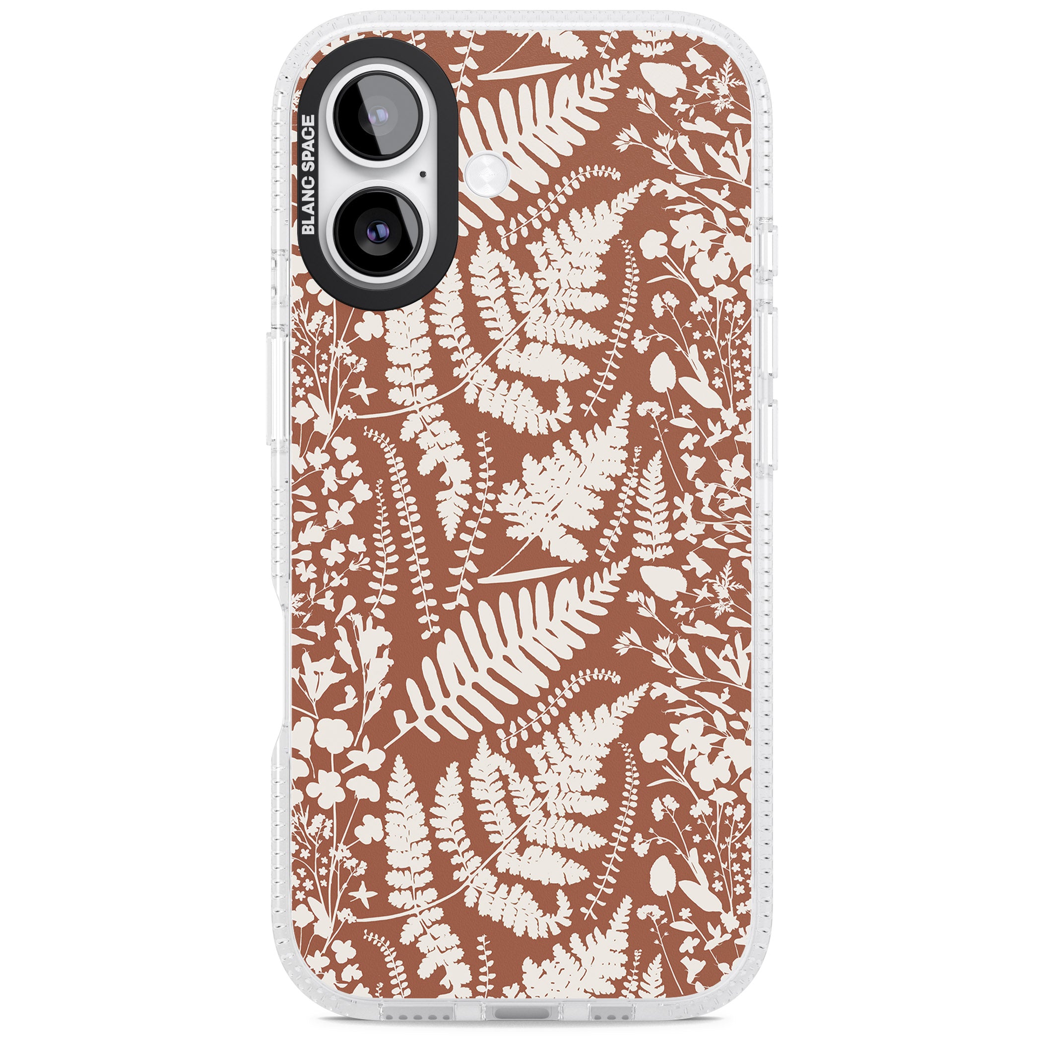Wildflowers And Ferns On Terracotta iPhone 17 Impact Air Clear Phone Case