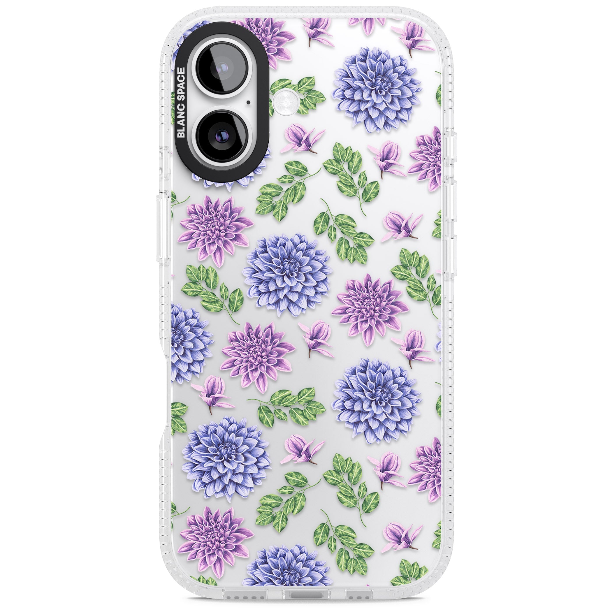 Purple Dahlias Floral iPhone 17 Impact Air Clear Phone Case