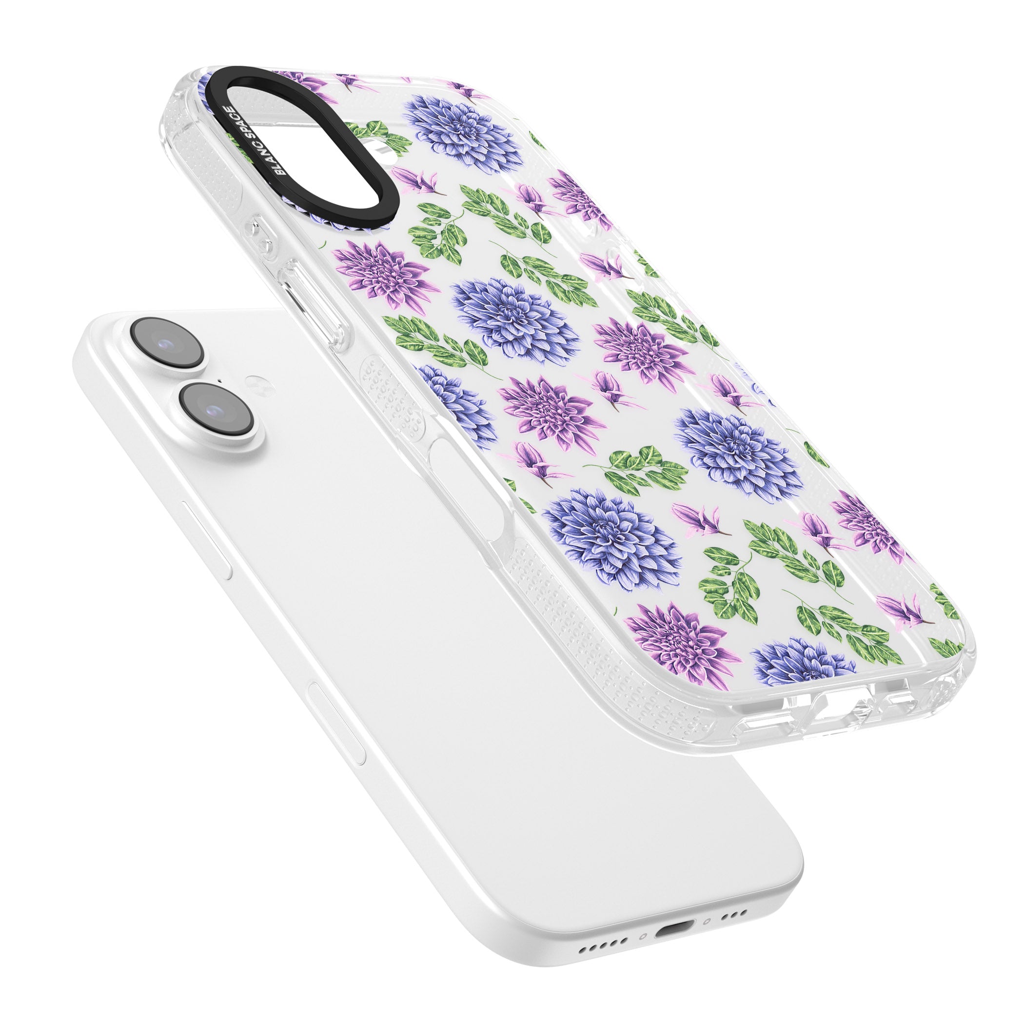 Purple Dahlias Floral iPhone 17 Impact Air Clear Phone Case Colours