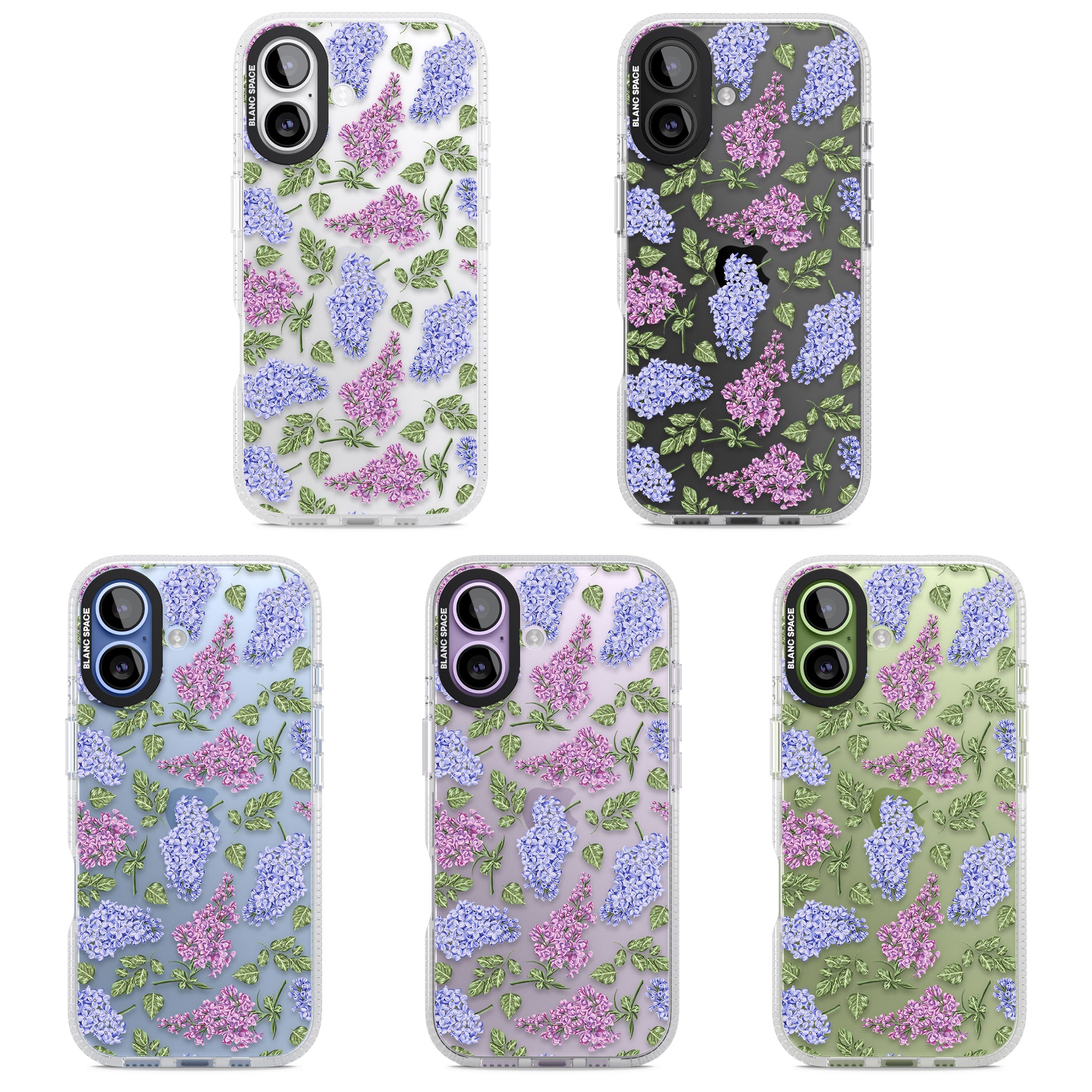 Purple Blossoms Transparent Floral iPhone 17 Impact Air Clear Phone Case APT Impact Protection