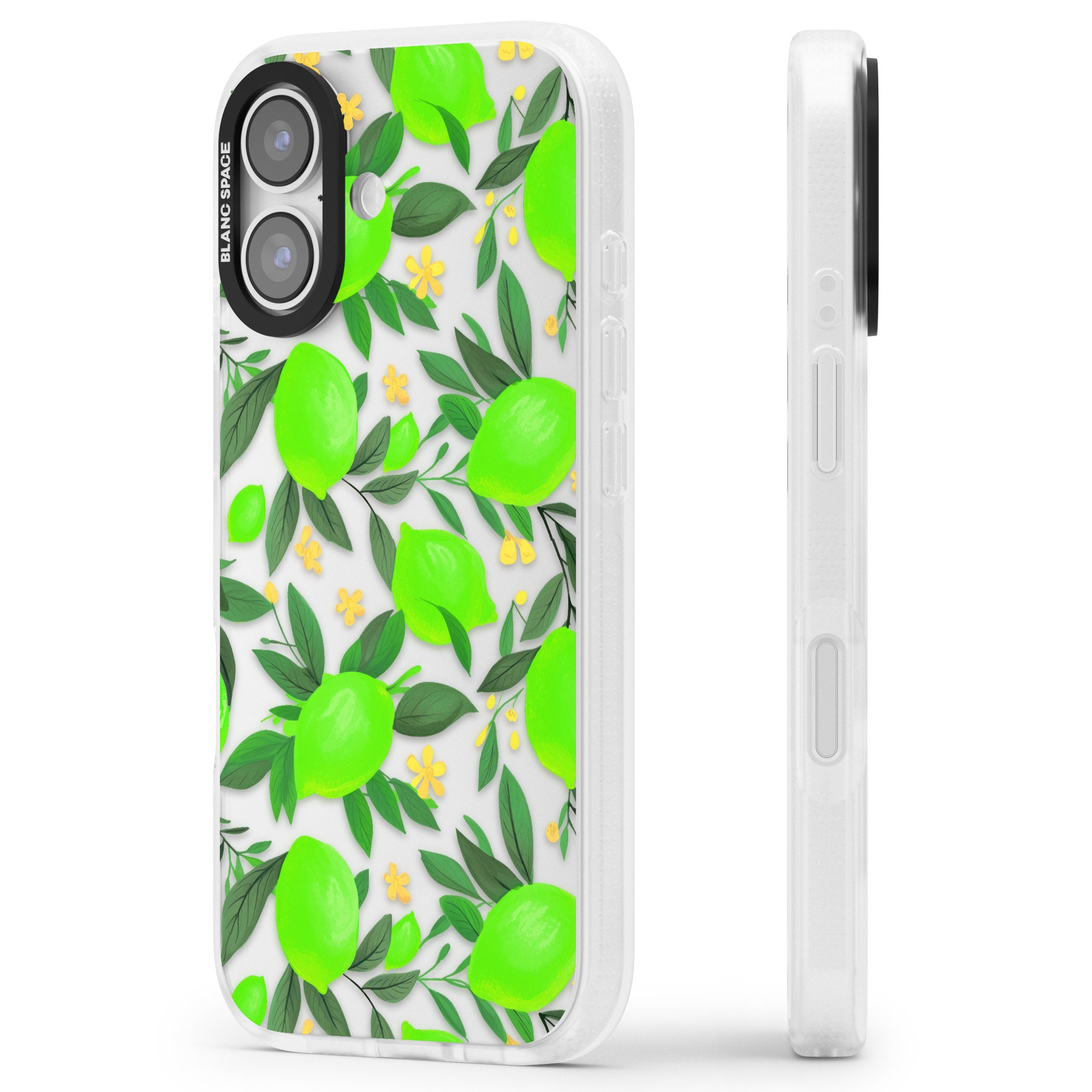 Lime Pattern iPhone 17 Impact Air Clear Phone Case Side Profile
