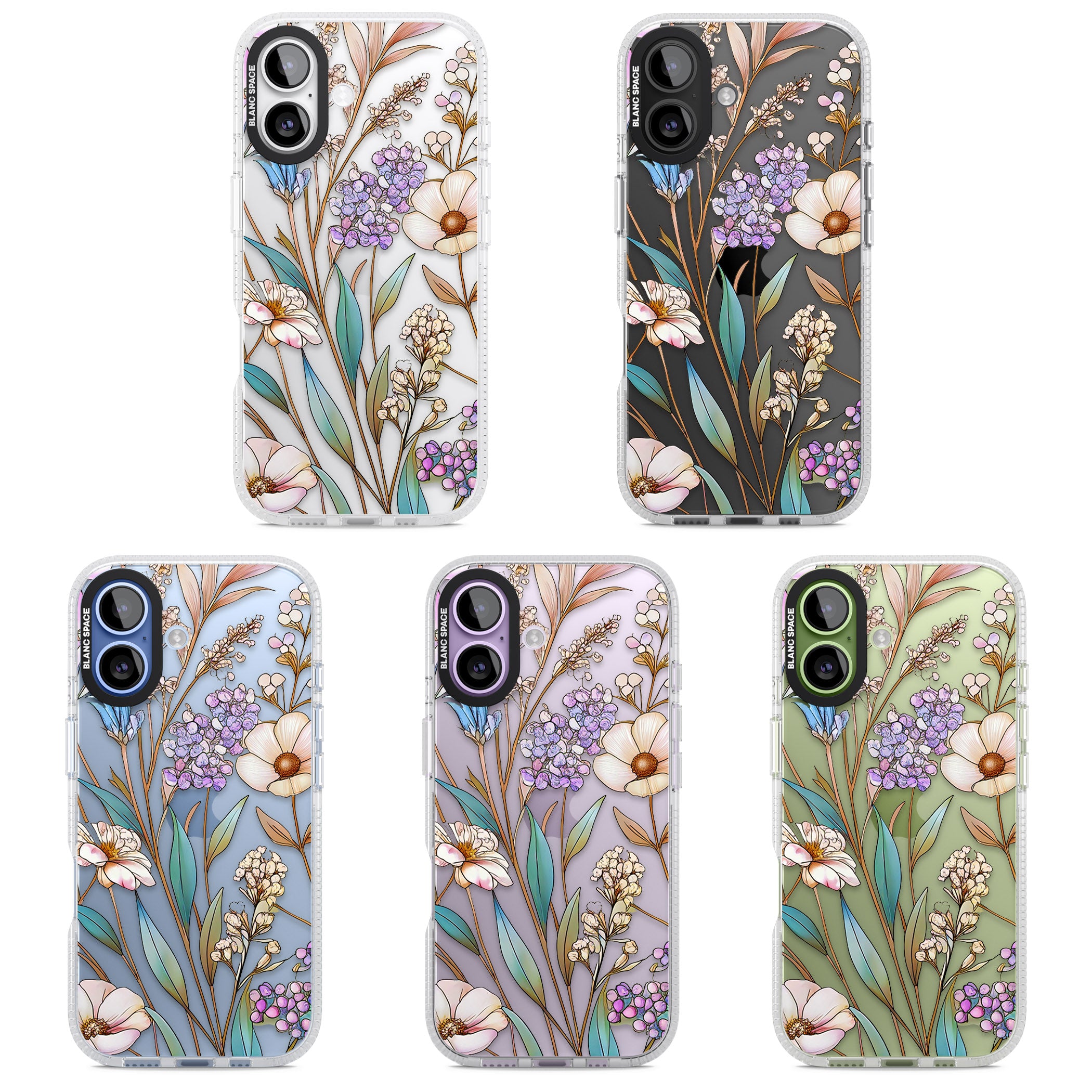 Glass Wildflower Mix iPhone 17 Impact Air Clear Phone Case APT Impact Protection