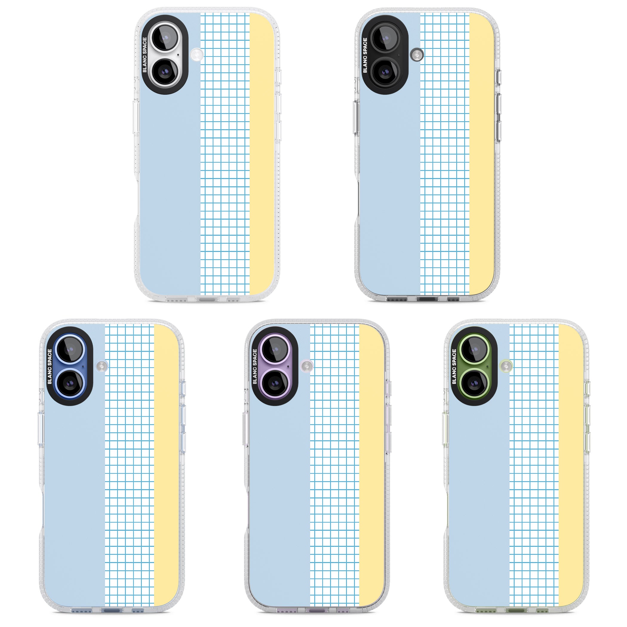 Abstract Grid Blue & Yellow iPhone 17 Impact Air Clear Phone Case APT Impact Protection
