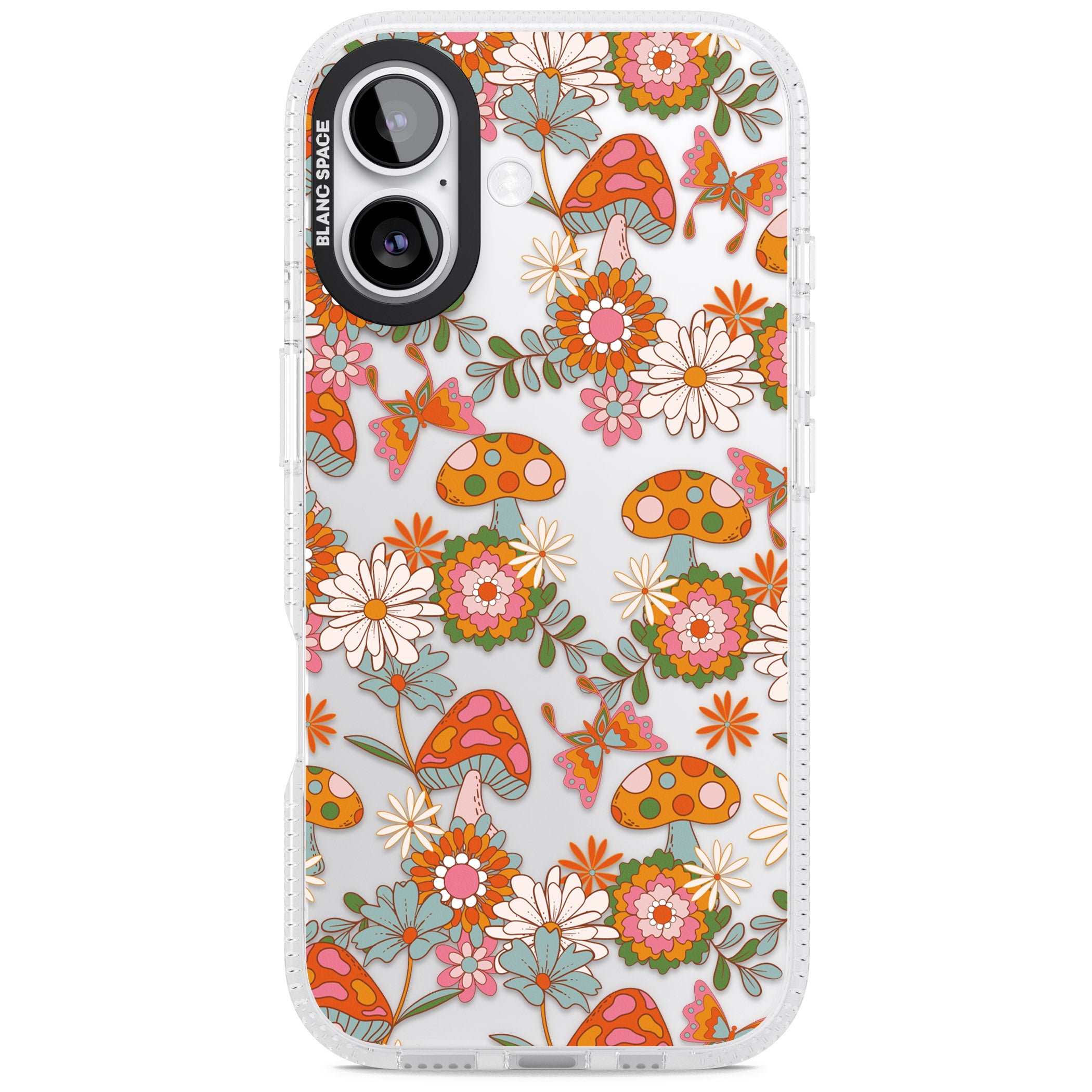 Groovy Shrooms & Flowers iPhone 17 Impact Air Clear Phone Case