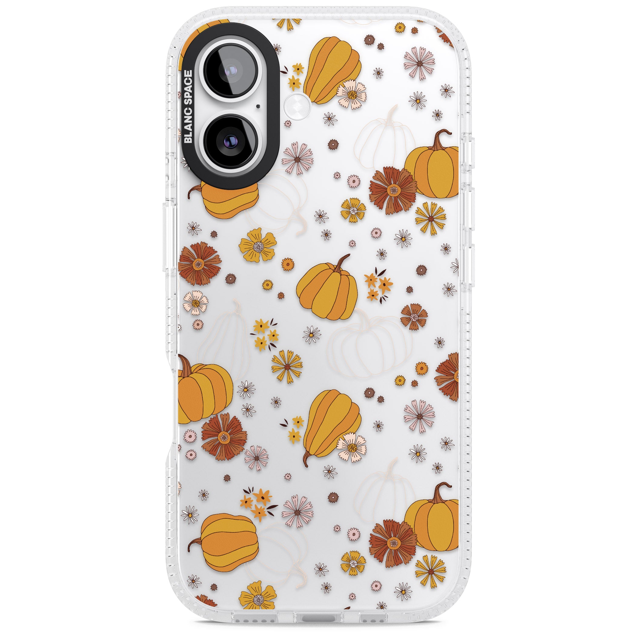Halloween Pumpkins And Flowers iPhone 17 Impact Air Clear Phone Case