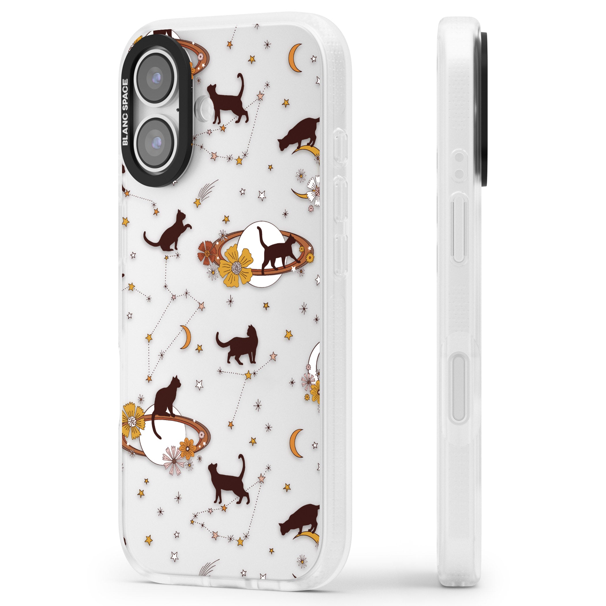 Halloween Cats And Astrology iPhone 17 Impact Air Clear Phone Case Side Profile