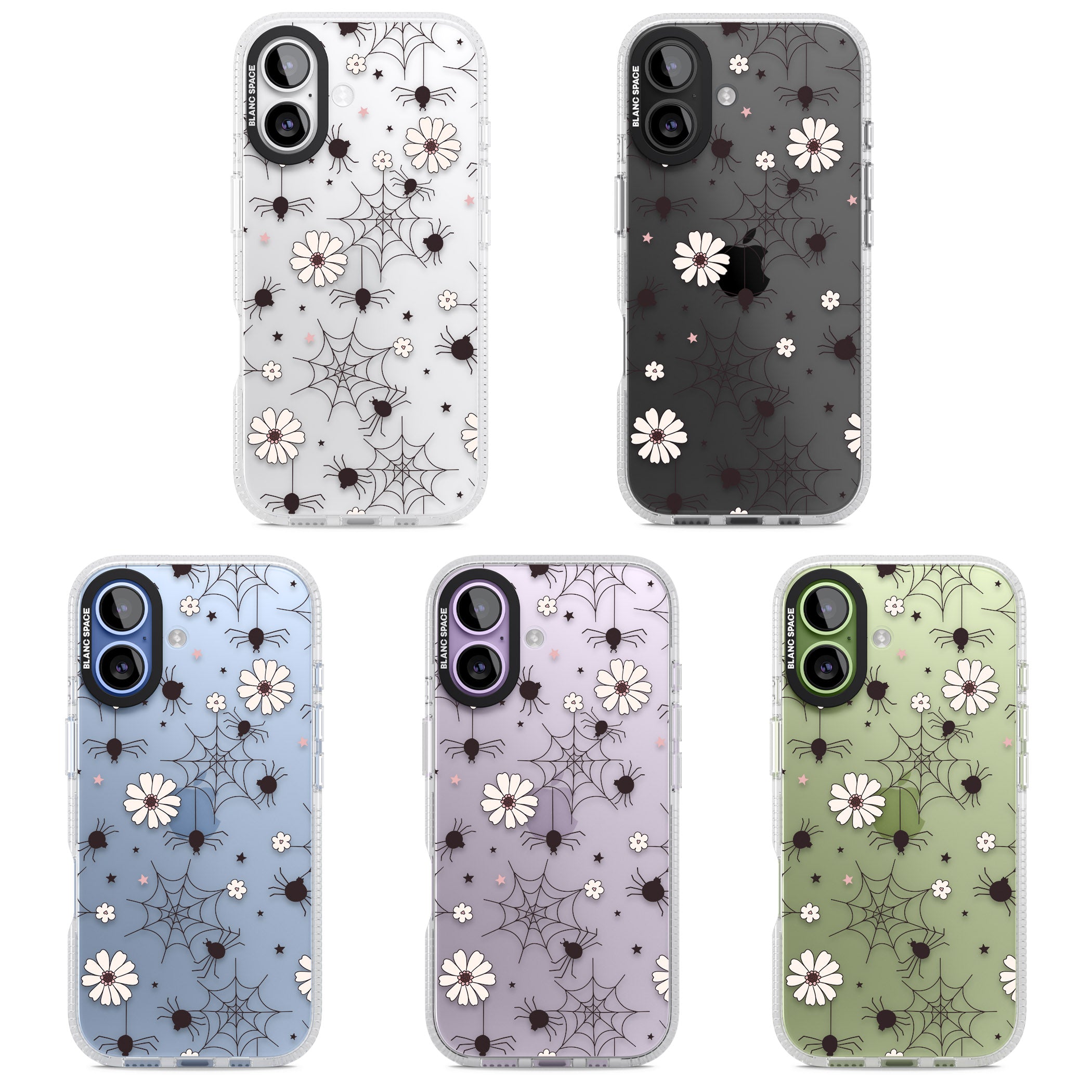 Spiders And Flowers Pattern iPhone 17 Impact Air Clear Phone Case APT Impact Protection
