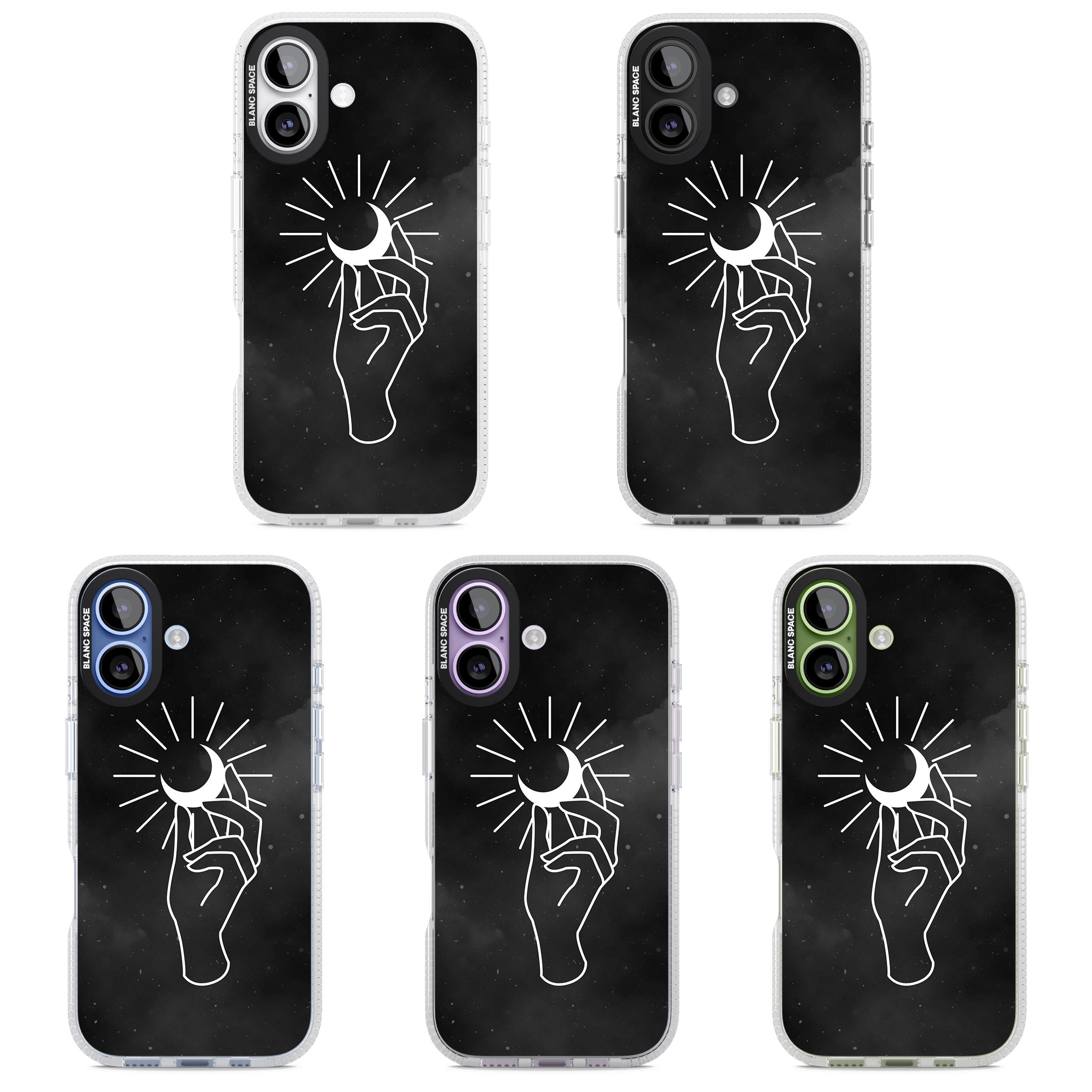 Hand Holding Celestial Moon iPhone 17 Impact Air Clear Phone Case APT Impact Protection