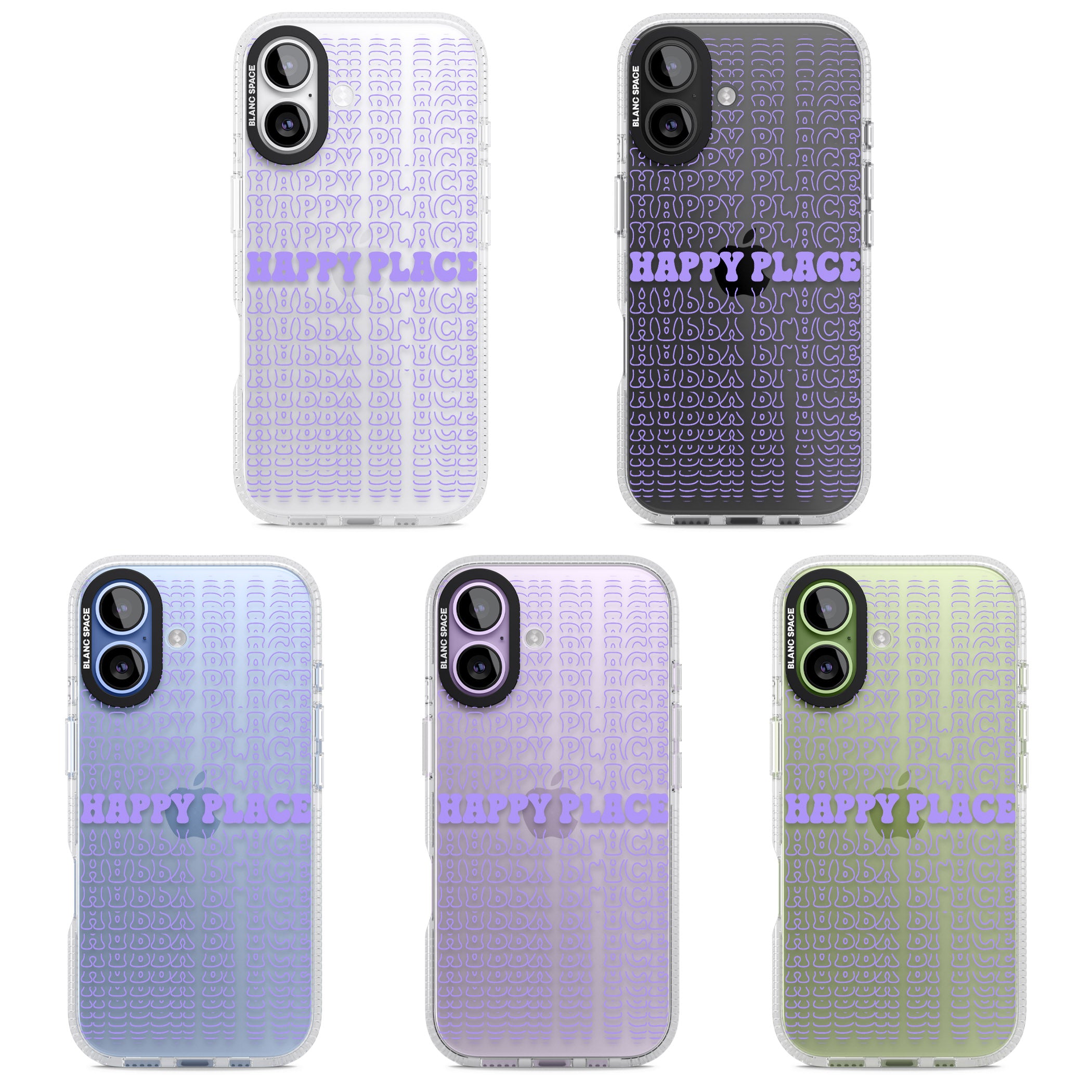Happy Place (Purple) iPhone 17 Impact Air Clear Phone Case APT Impact Protection