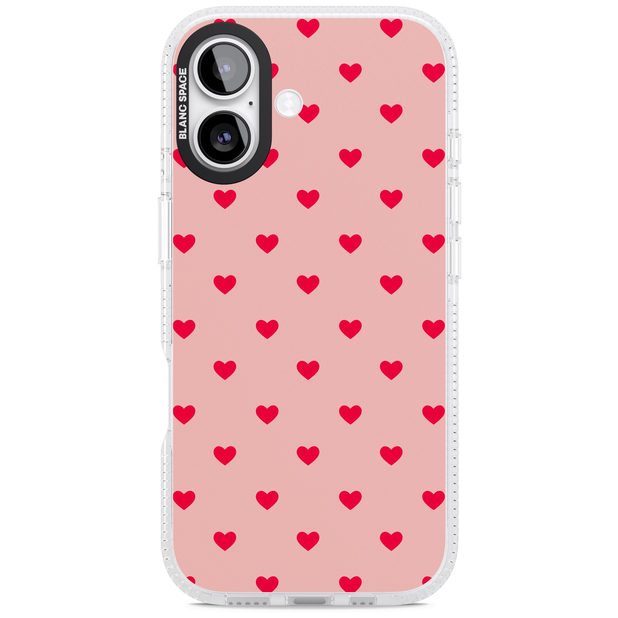 Small Heart Pattern: Red & Pink iPhone 17 Impact Air Clear Phone Case