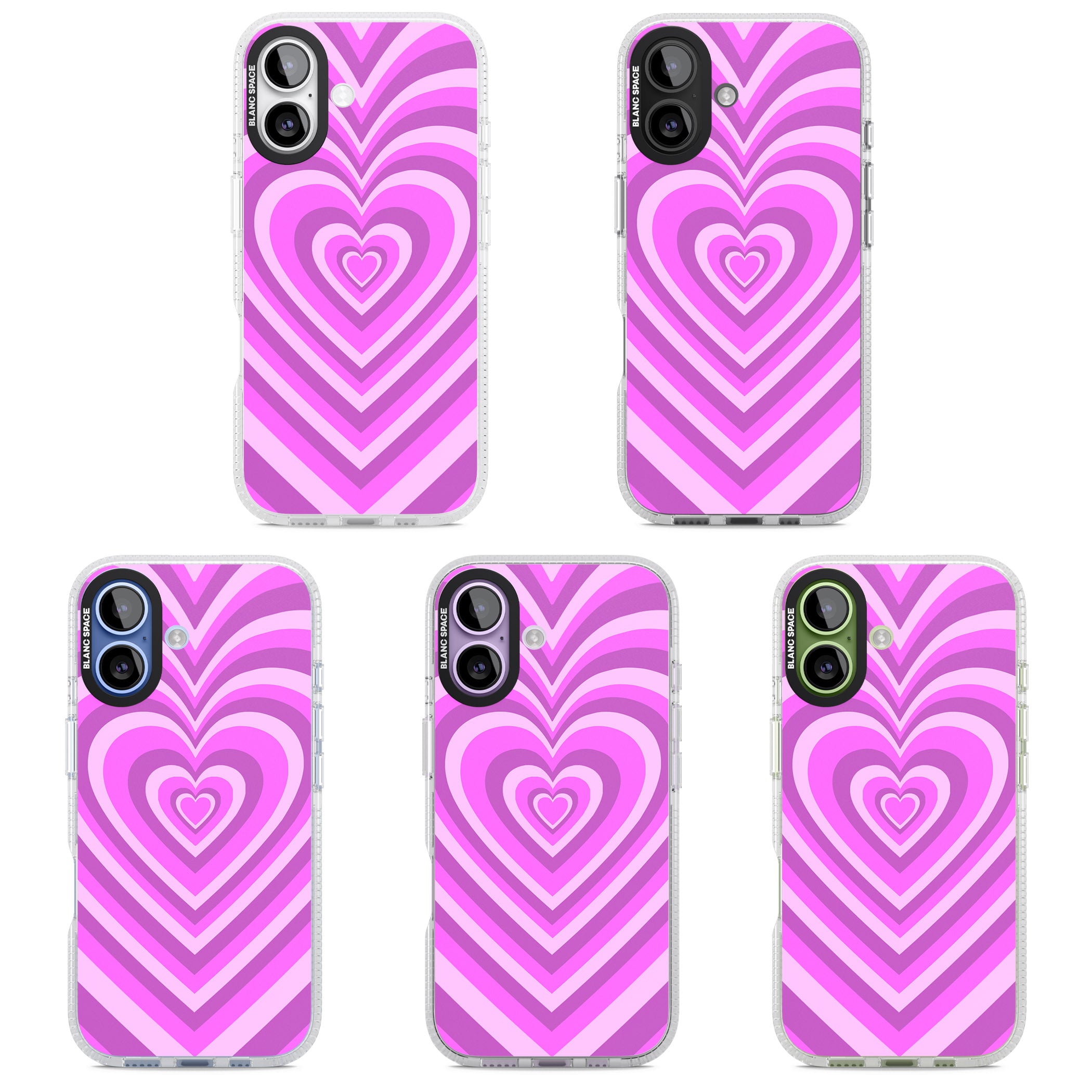 Pink Heart Illusion iPhone 17 Impact Air Clear Phone Case APT Impact Protection