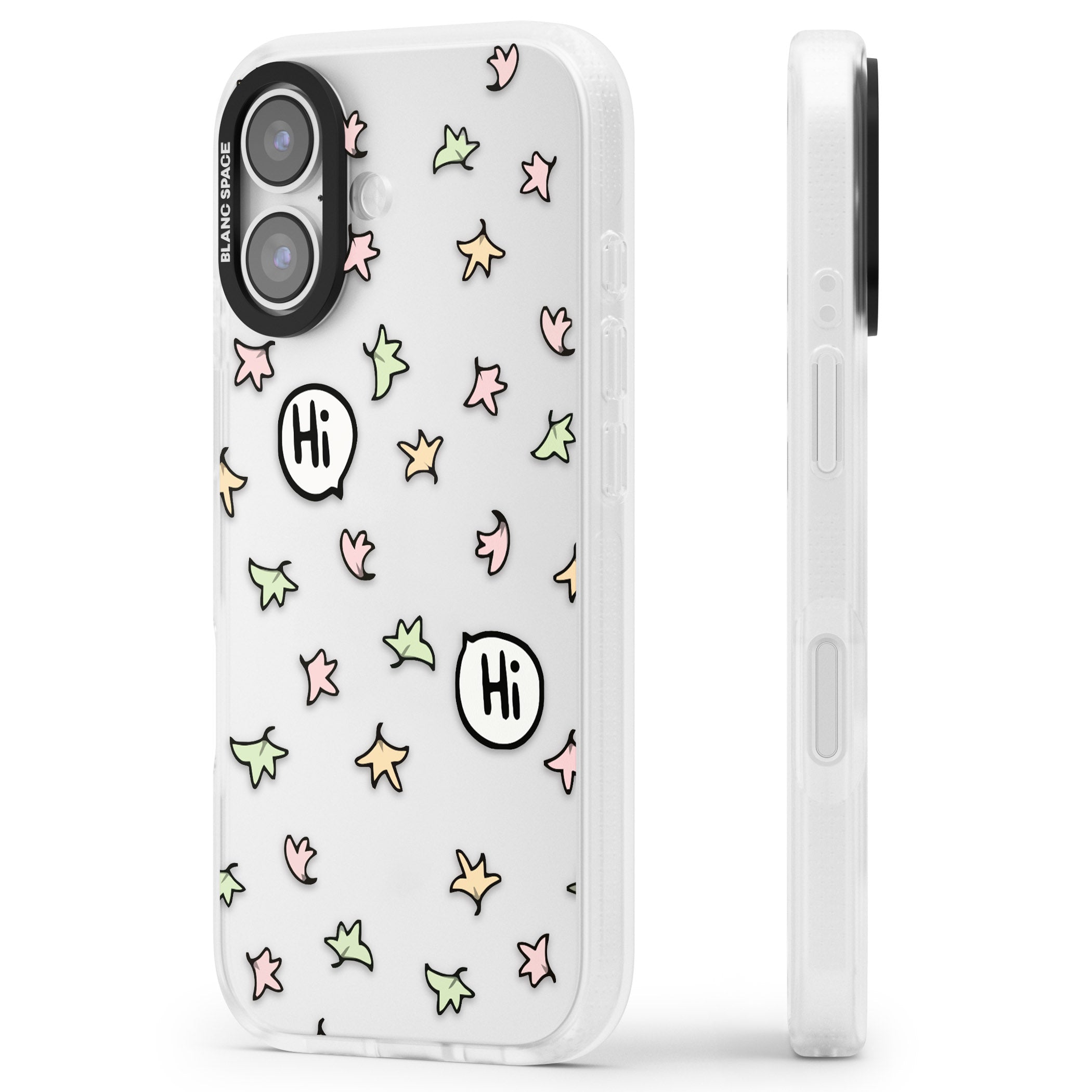 Heartstopper Leaves Pattern iPhone 17 Impact Air Clear Phone Case Side Profile
