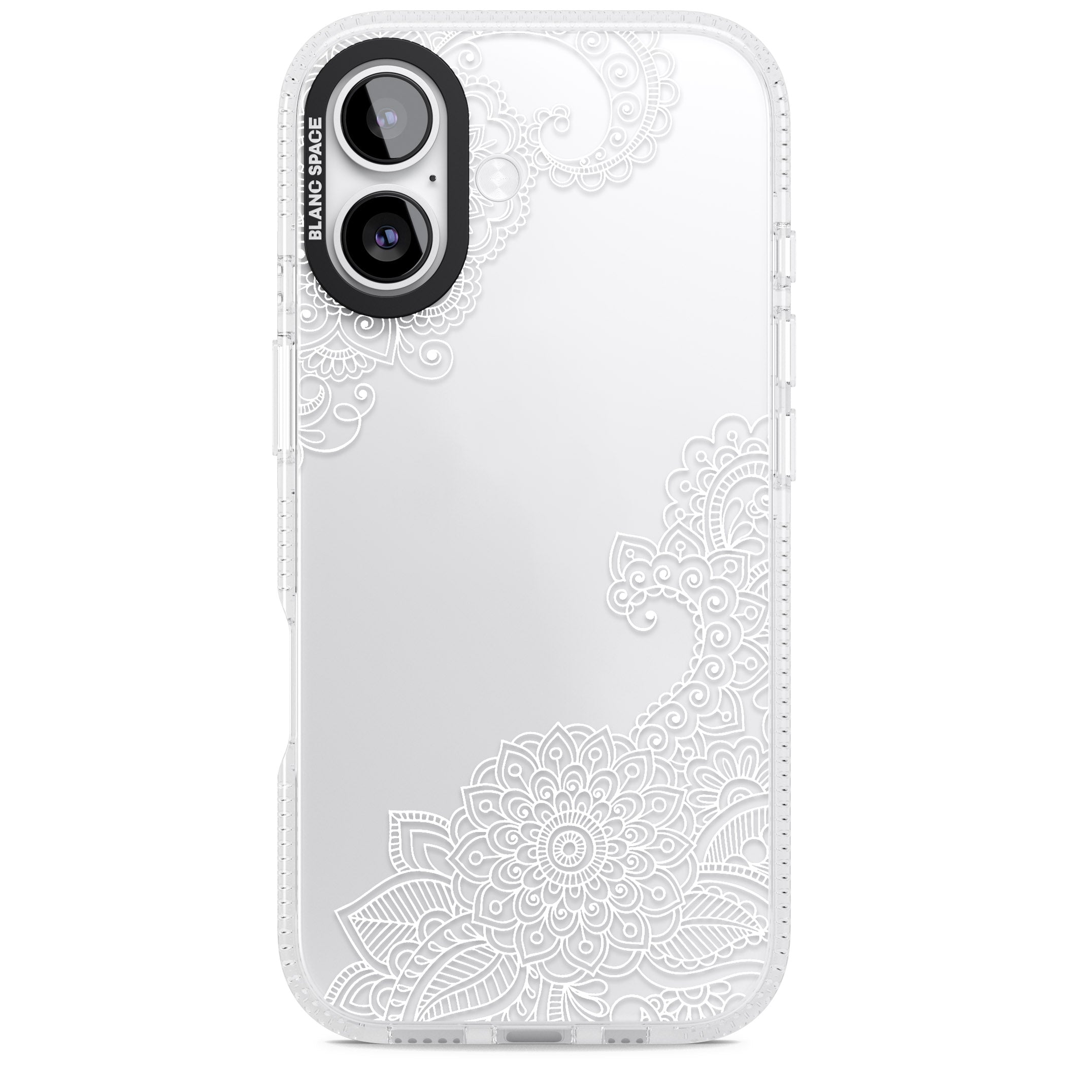 White Henna Botanicals iPhone 17 Impact Air Clear Phone Case