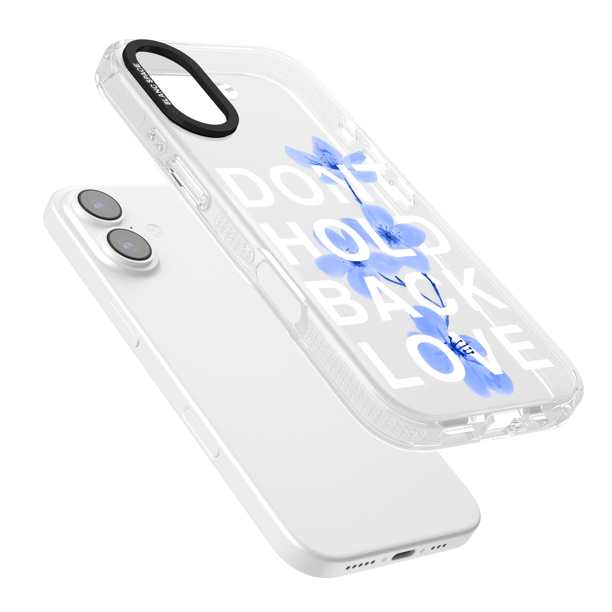 Don'T Hold Back Love Blue & White iPhone 17 Impact Air Clear Phone Case Colours