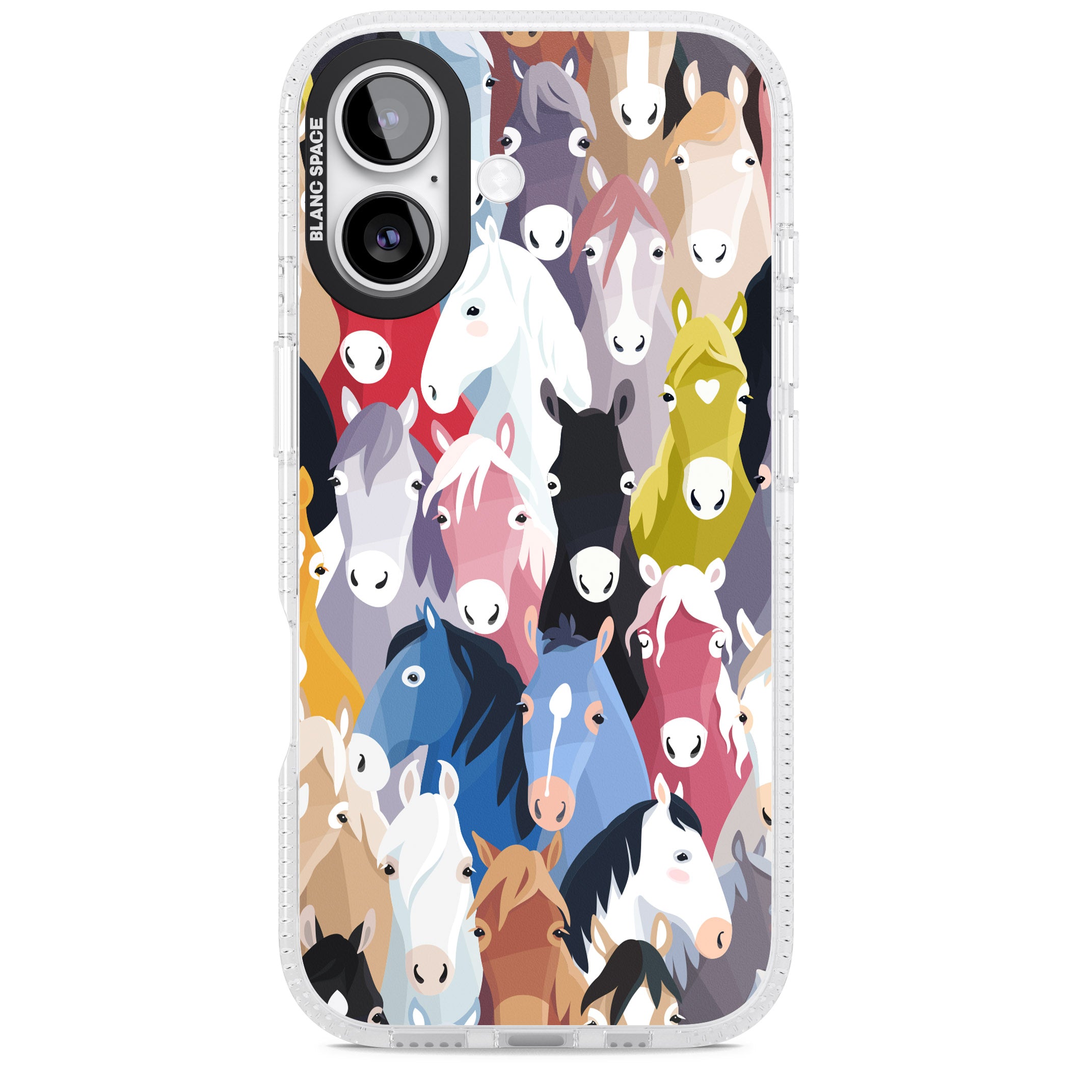 Colourful Horse Pattern iPhone 17 Impact Air Clear Phone Case