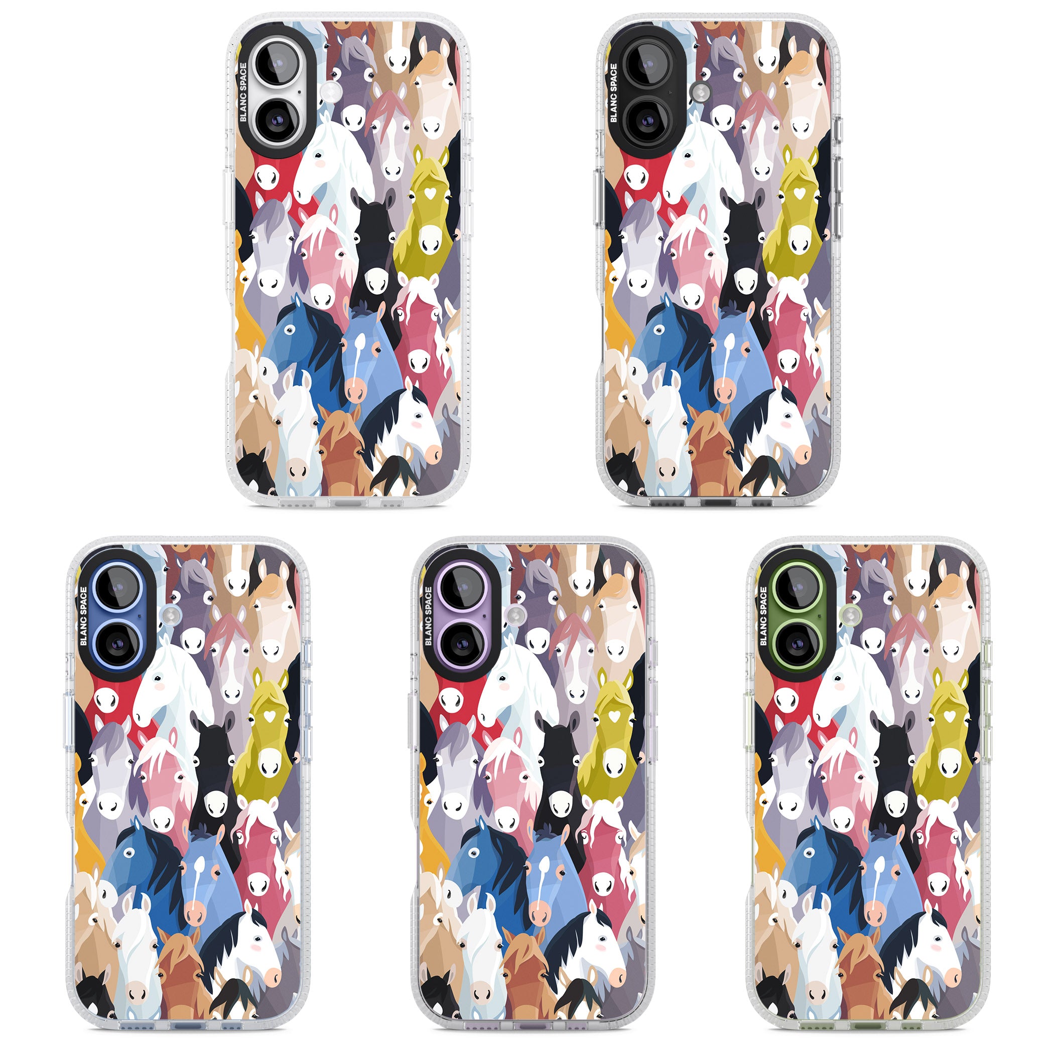 Colourful Horse Pattern iPhone 17 Impact Air Clear Phone Case APT Impact Protection