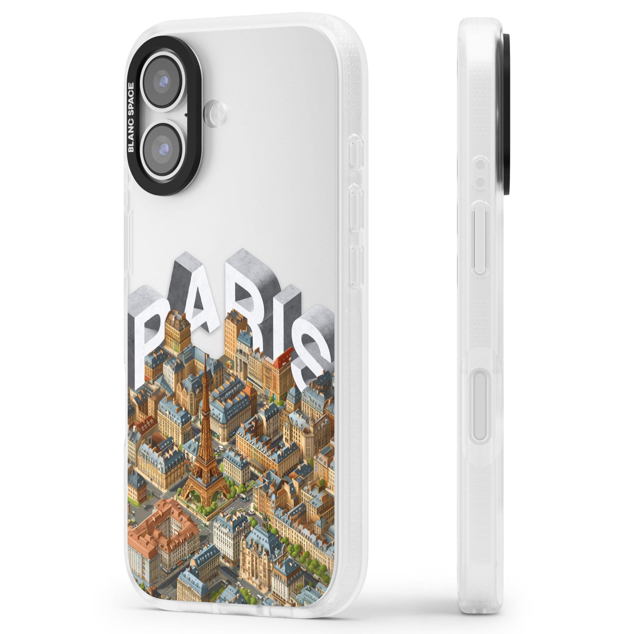 Paris iPhone 17 Impact Air Clear Phone Case Side Profile