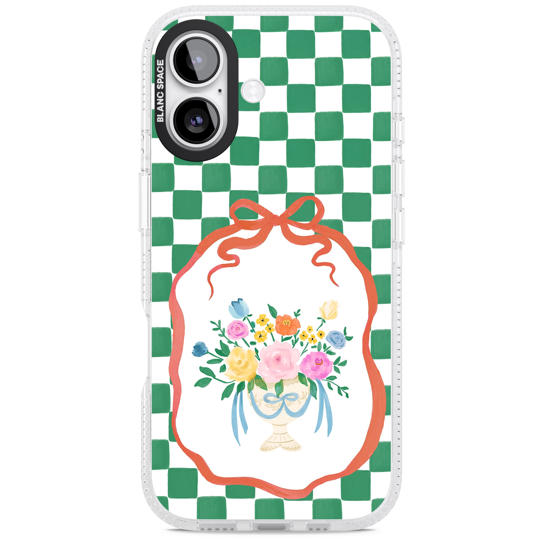 Green Checked Bouquet iPhone 17 Impact Air Clear Phone Case