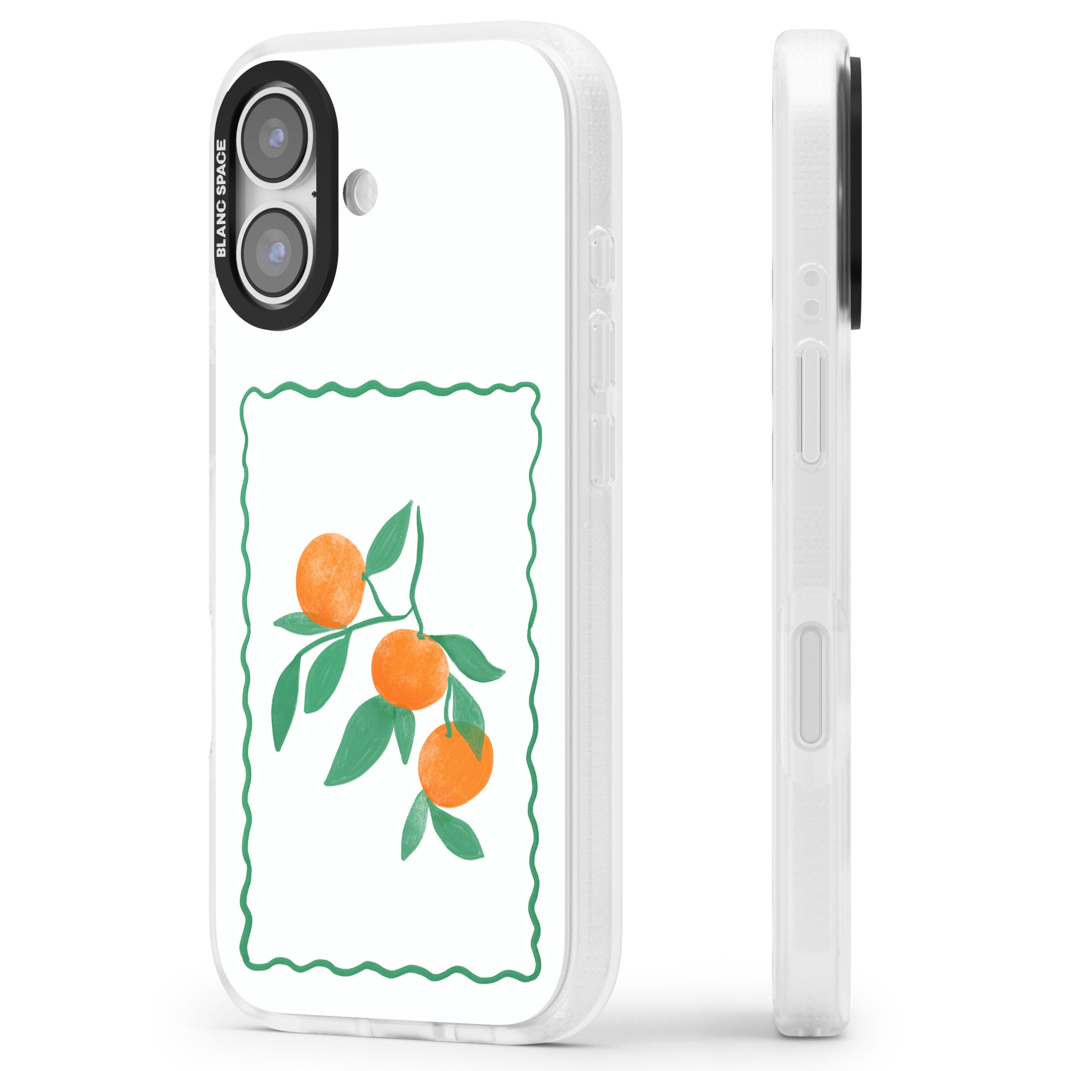 Italian Oranges iPhone 17 Impact Air Clear Phone Case Side Profile