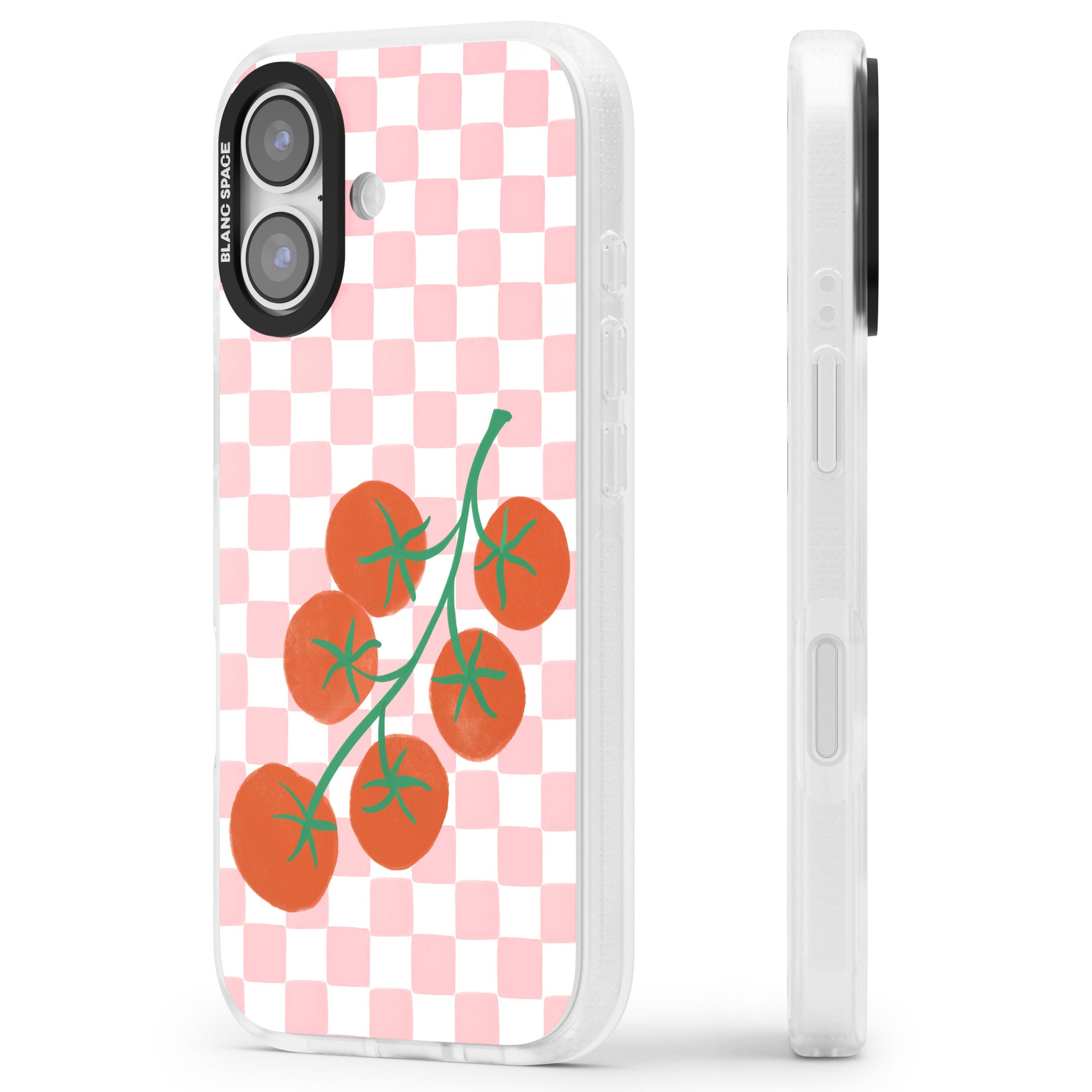 Loose Tomatoes iPhone 17 Impact Air Clear Phone Case Side Profile