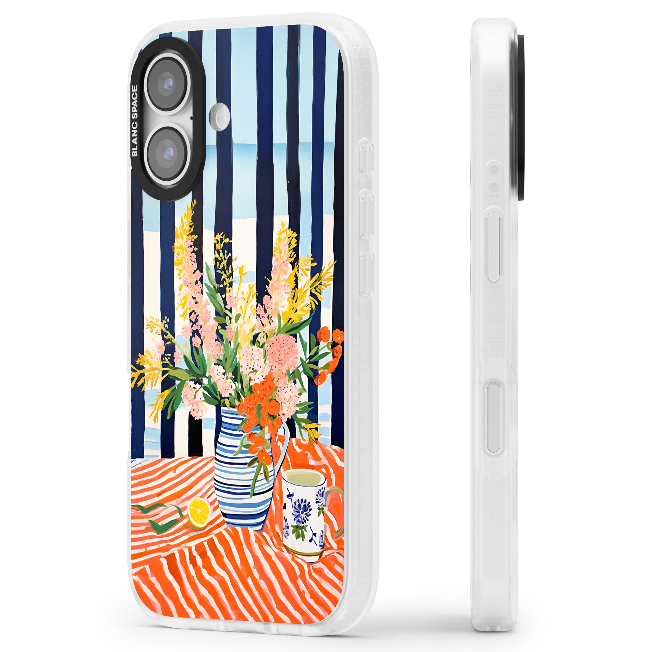 Seaside Flowers iPhone 17 Impact Air Clear Phone Case Side Profile