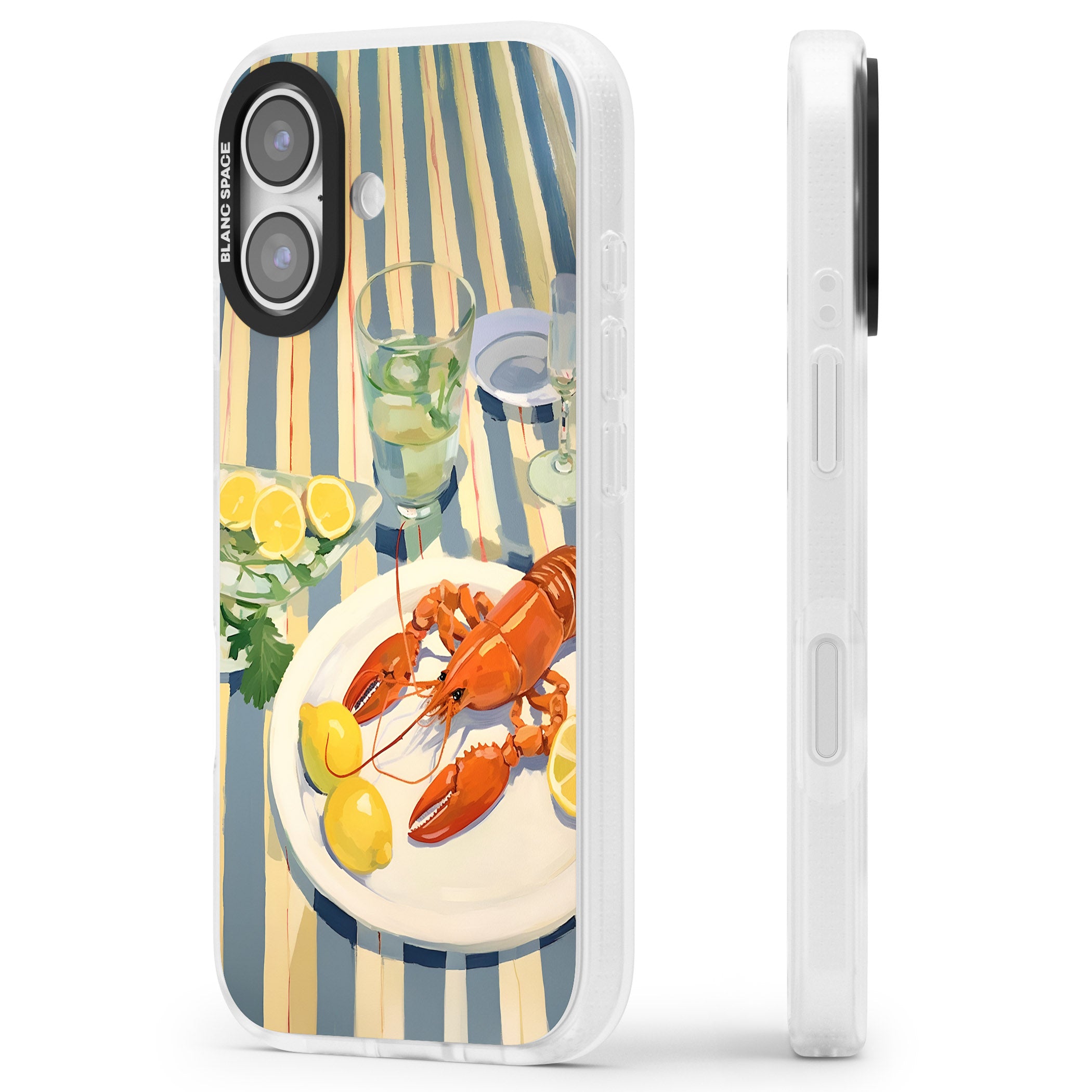Lobster & Lemons iPhone 17 Impact Air Clear Phone Case Side Profile