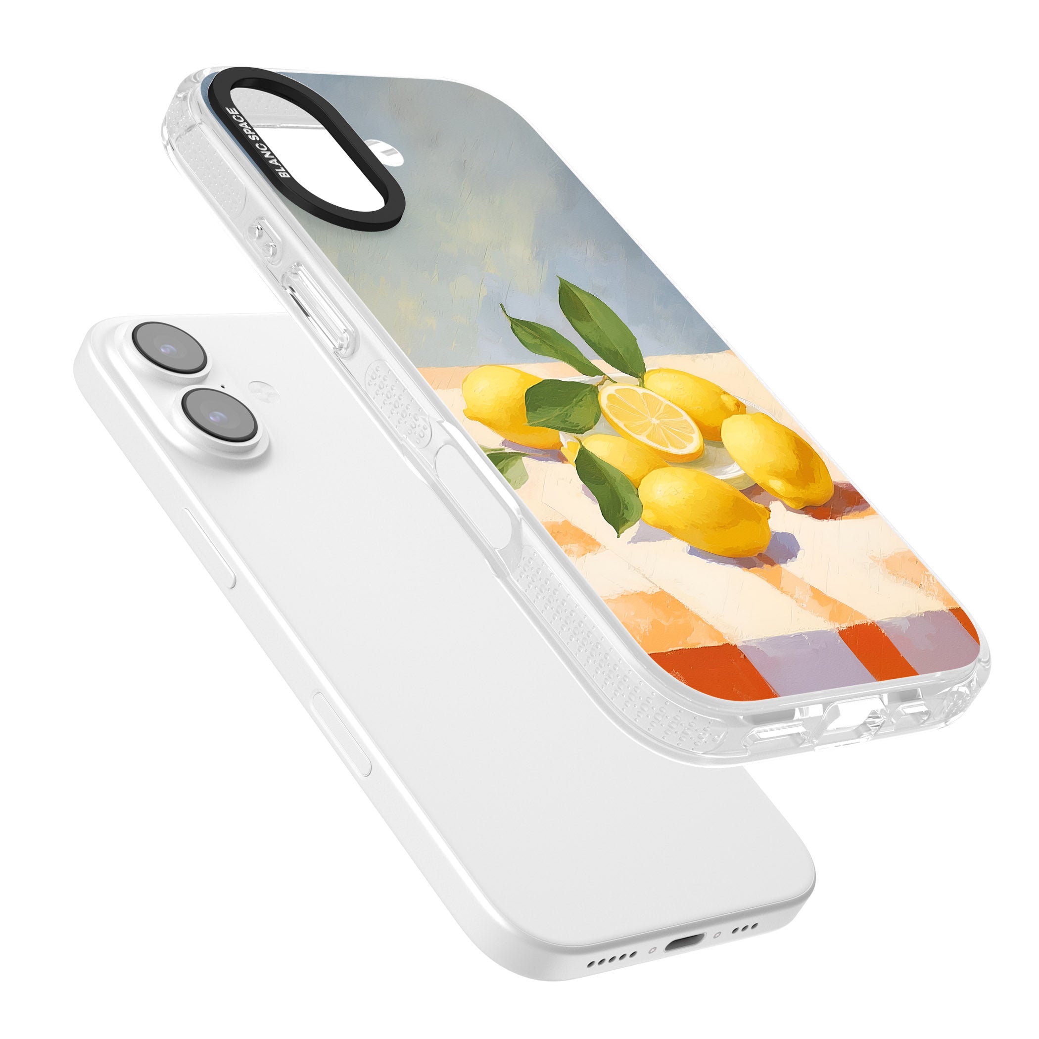 Lemons on Checkered Cloth iPhone 17 Impact Air Clear Phone Case Colours