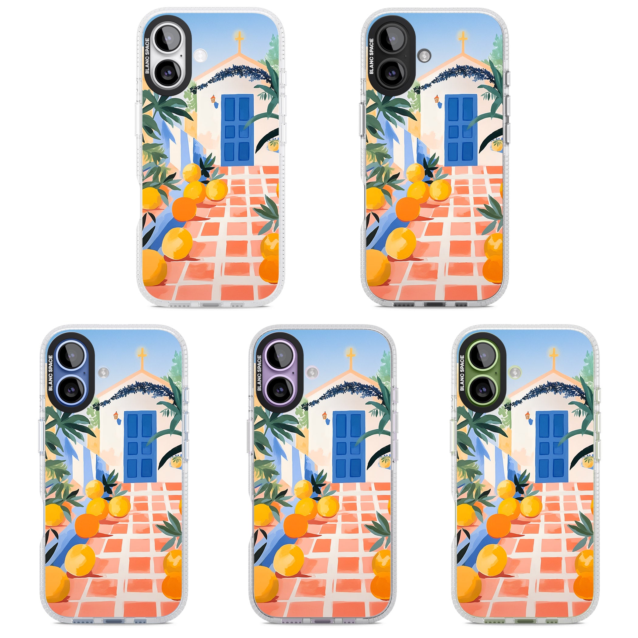 Greek Courtyard iPhone 17 Impact Air Clear Phone Case APT Impact Protection