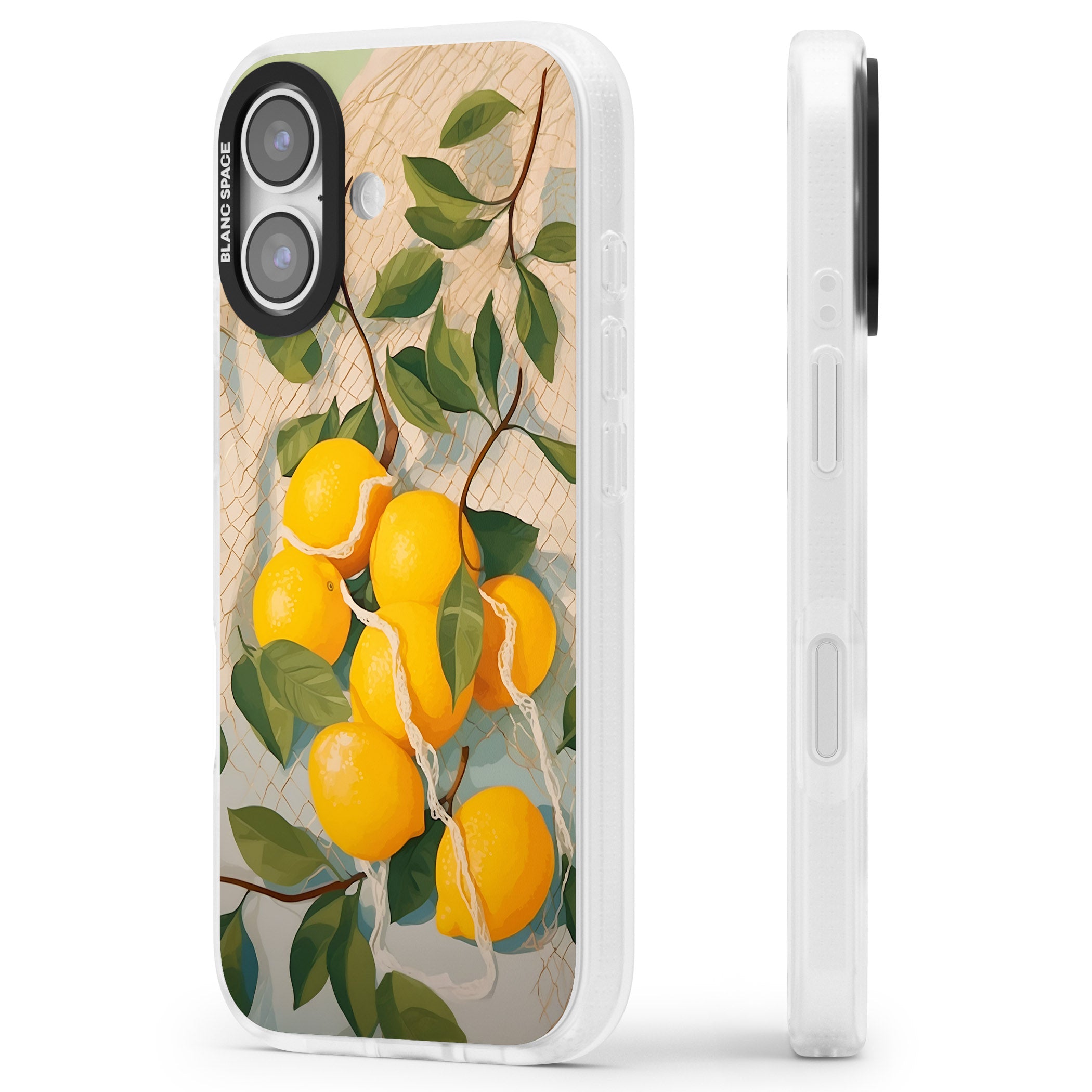 Lemon Vines iPhone 17 Impact Air Clear Phone Case Side Profile