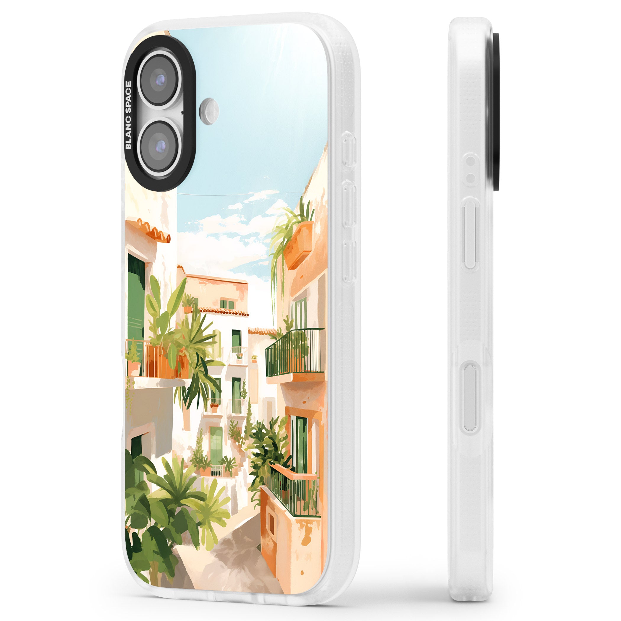 Tuscan Balconies iPhone 17 Impact Air Clear Phone Case Side Profile