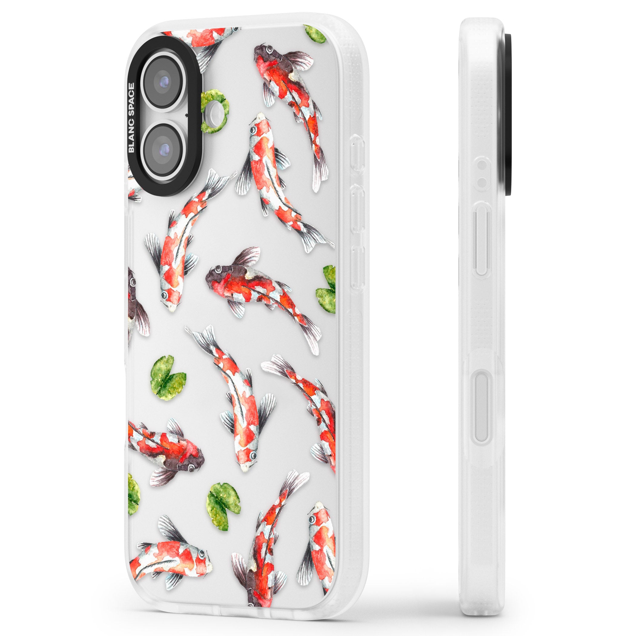 Koi Fish Watercolour iPhone 17 Impact Air Clear Phone Case Side Profile