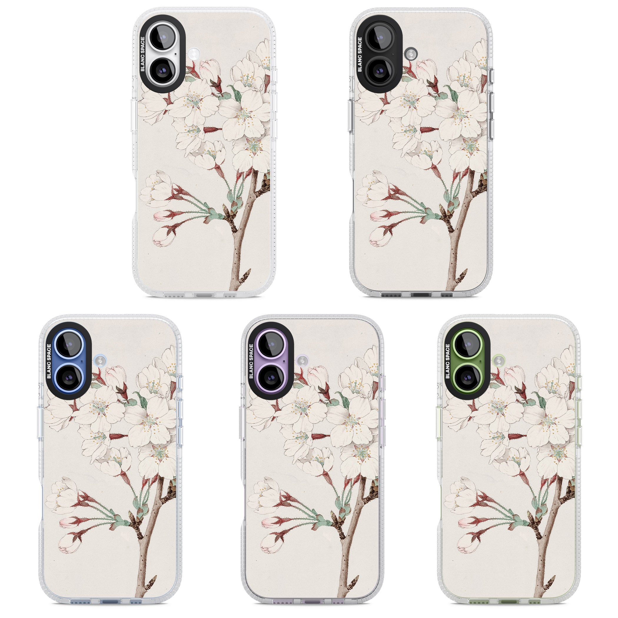 Vintage Japanese Illustrations Cherry Blossoms iPhone 17 Impact Air Clear Phone Case APT Impact Protection