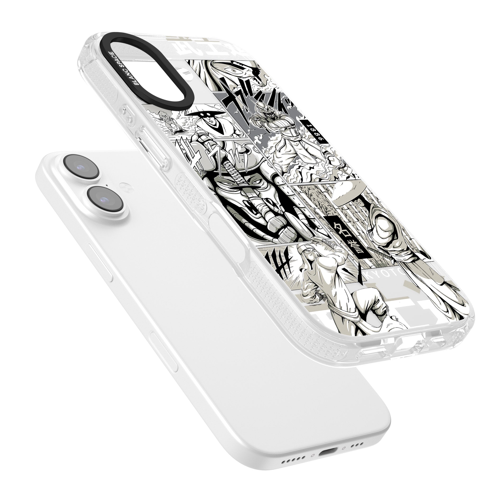 Greyscale Anime Comic iPhone 17 Impact Air Clear Phone Case Colours