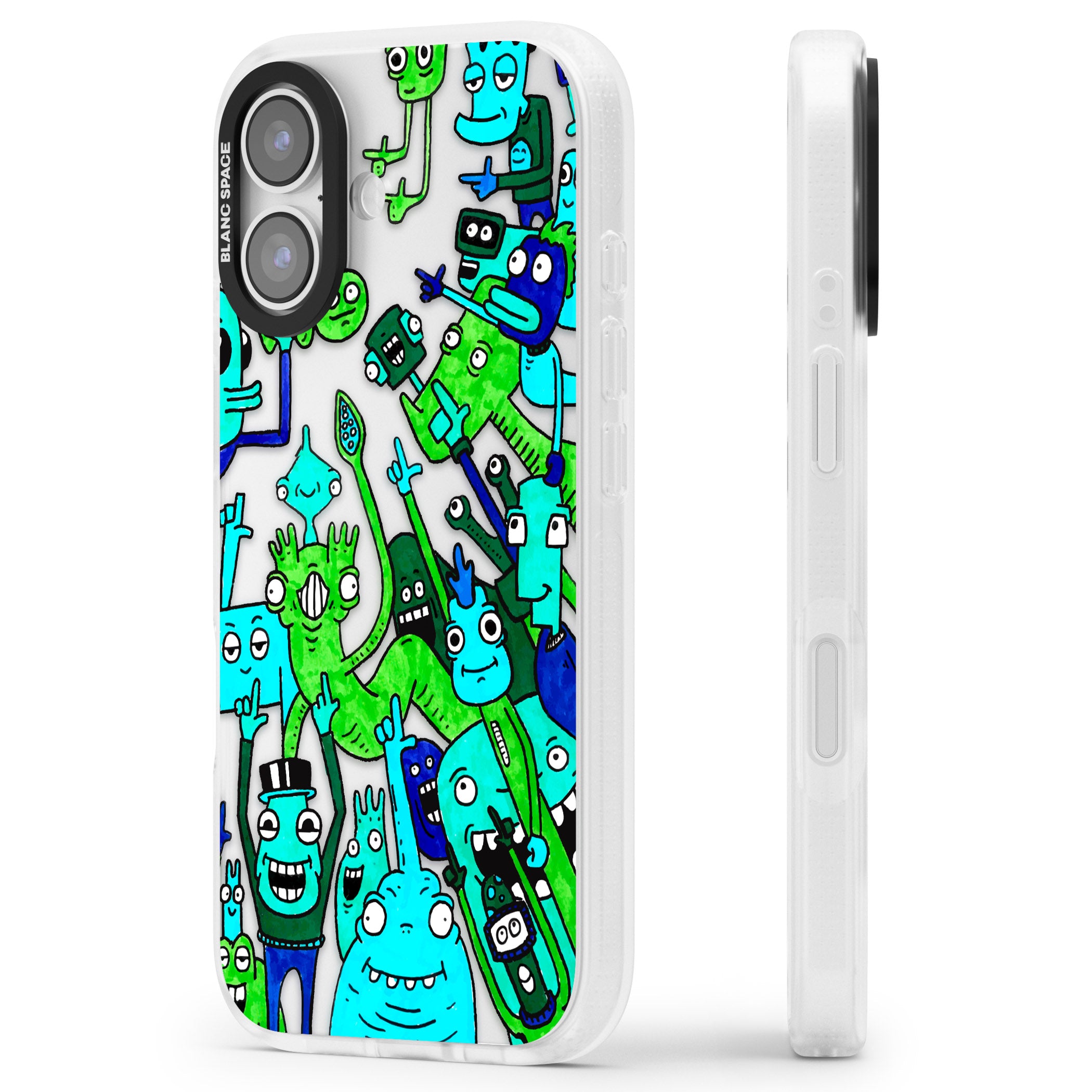 Don'T Point iPhone 17 Impact Air Clear Phone Case Side Profile