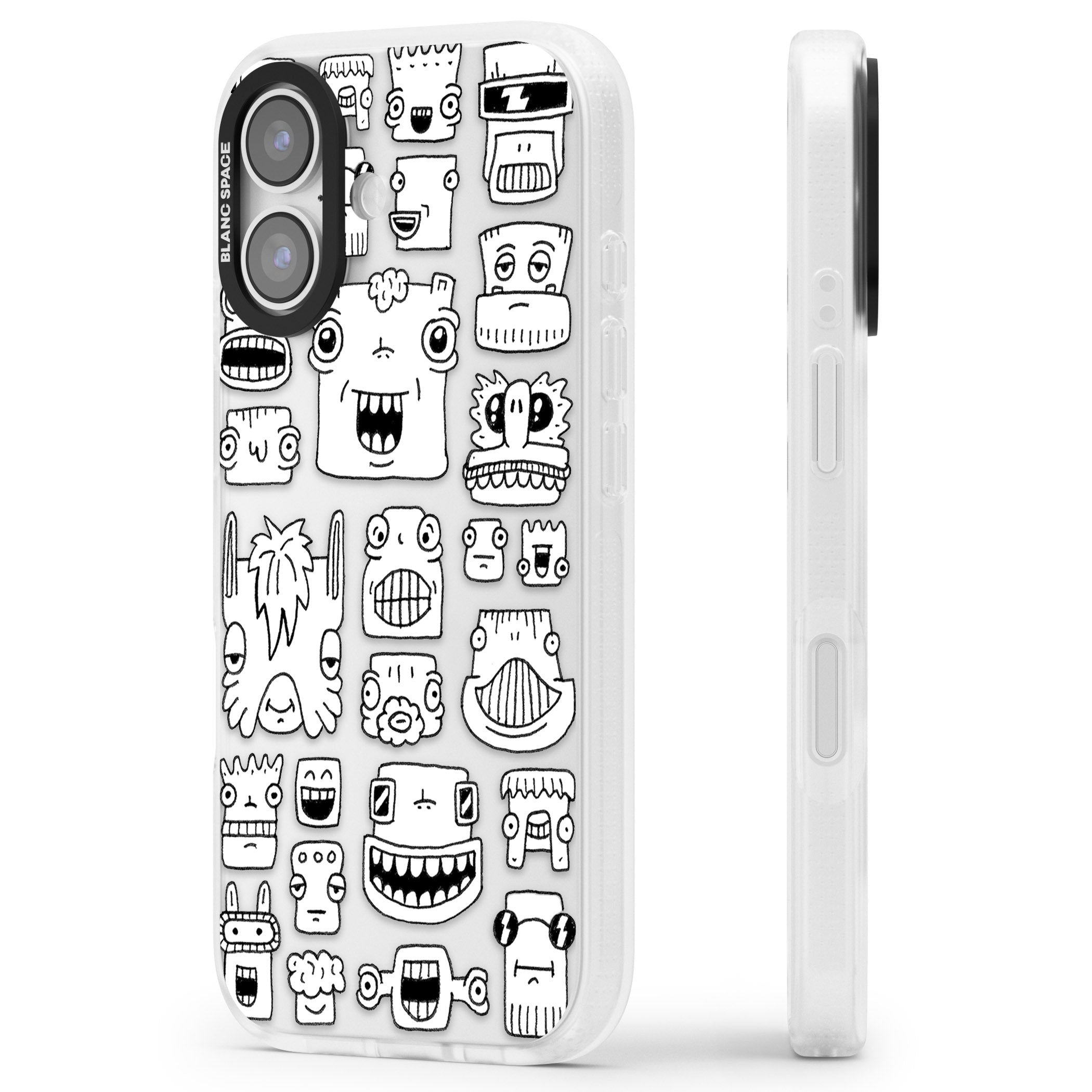 Burst Heads iPhone 17 Impact Air Clear Phone Case Side Profile