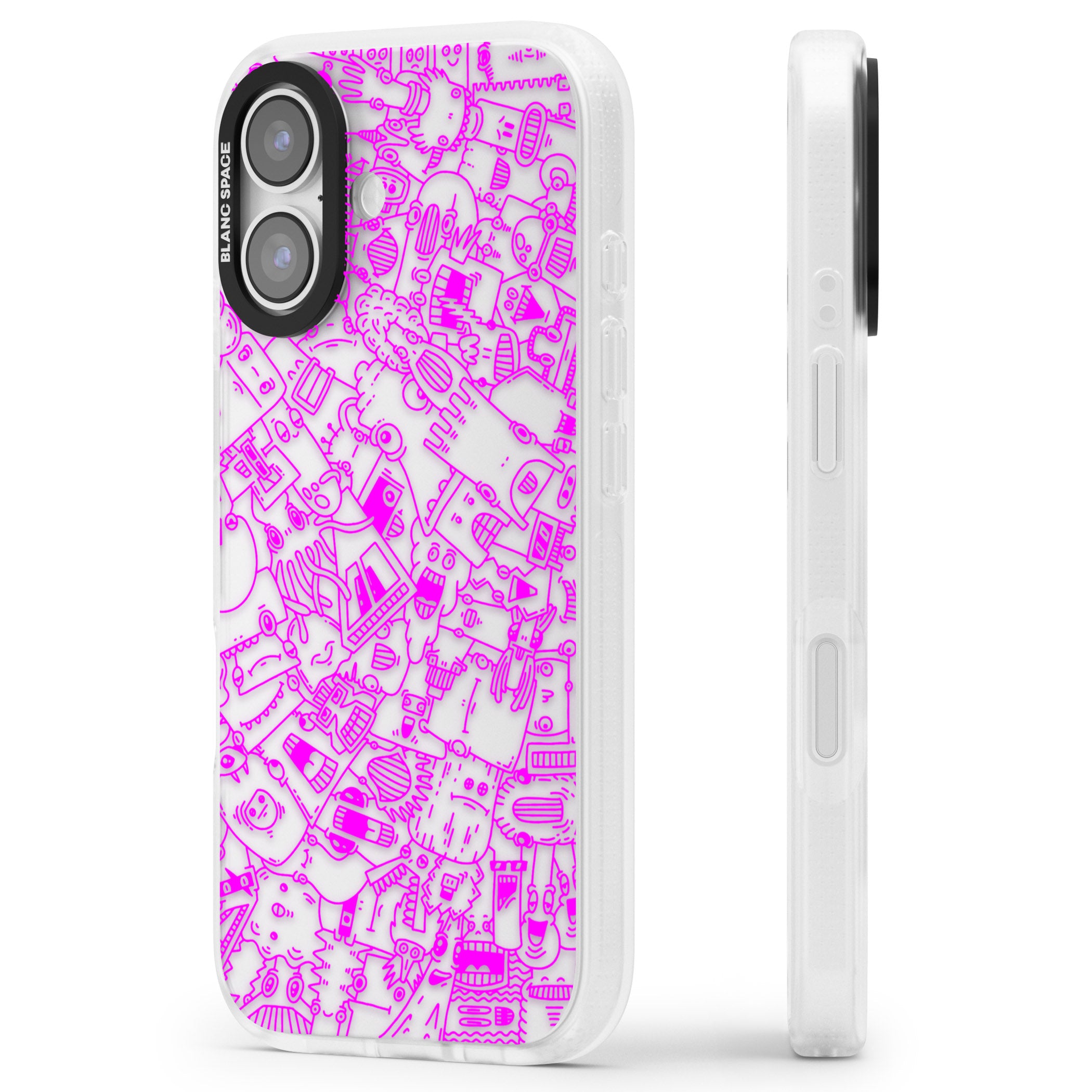 Pink Pals iPhone 17 Impact Air Clear Phone Case Side Profile