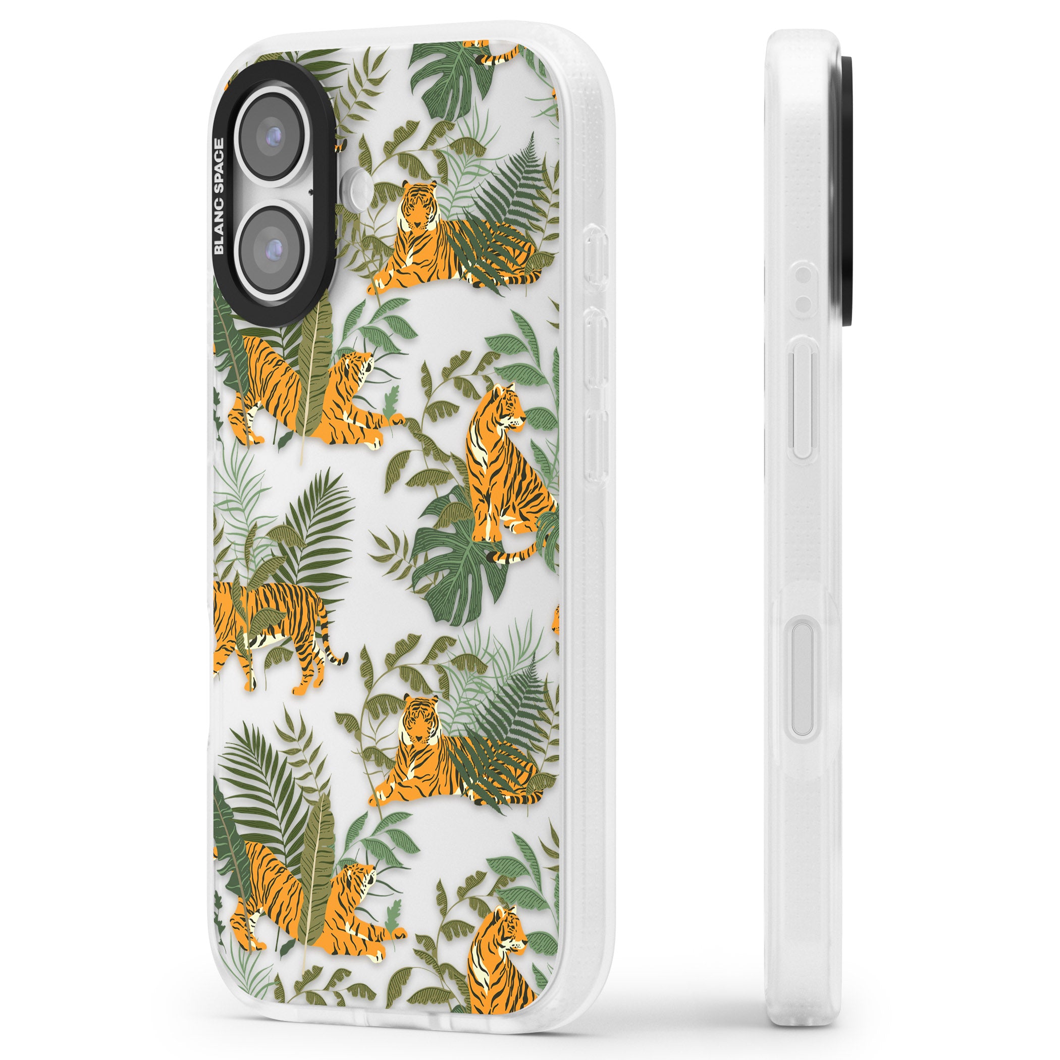 Tiger & Fern Jungle iPhone 17 Impact Air Clear Phone Case Side Profile
