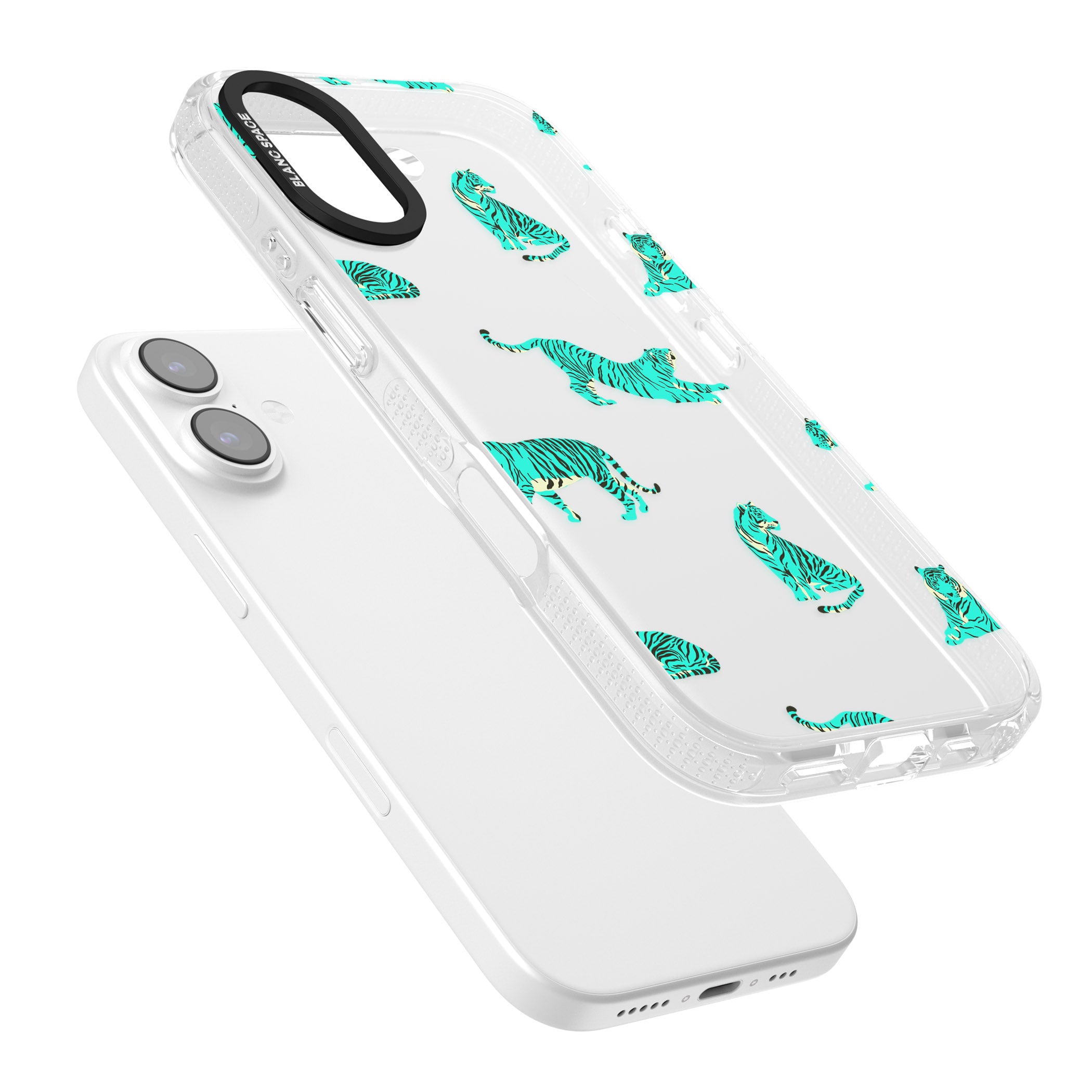 Turquoise Tiger iPhone 17 Impact Air Clear Phone Case Colours