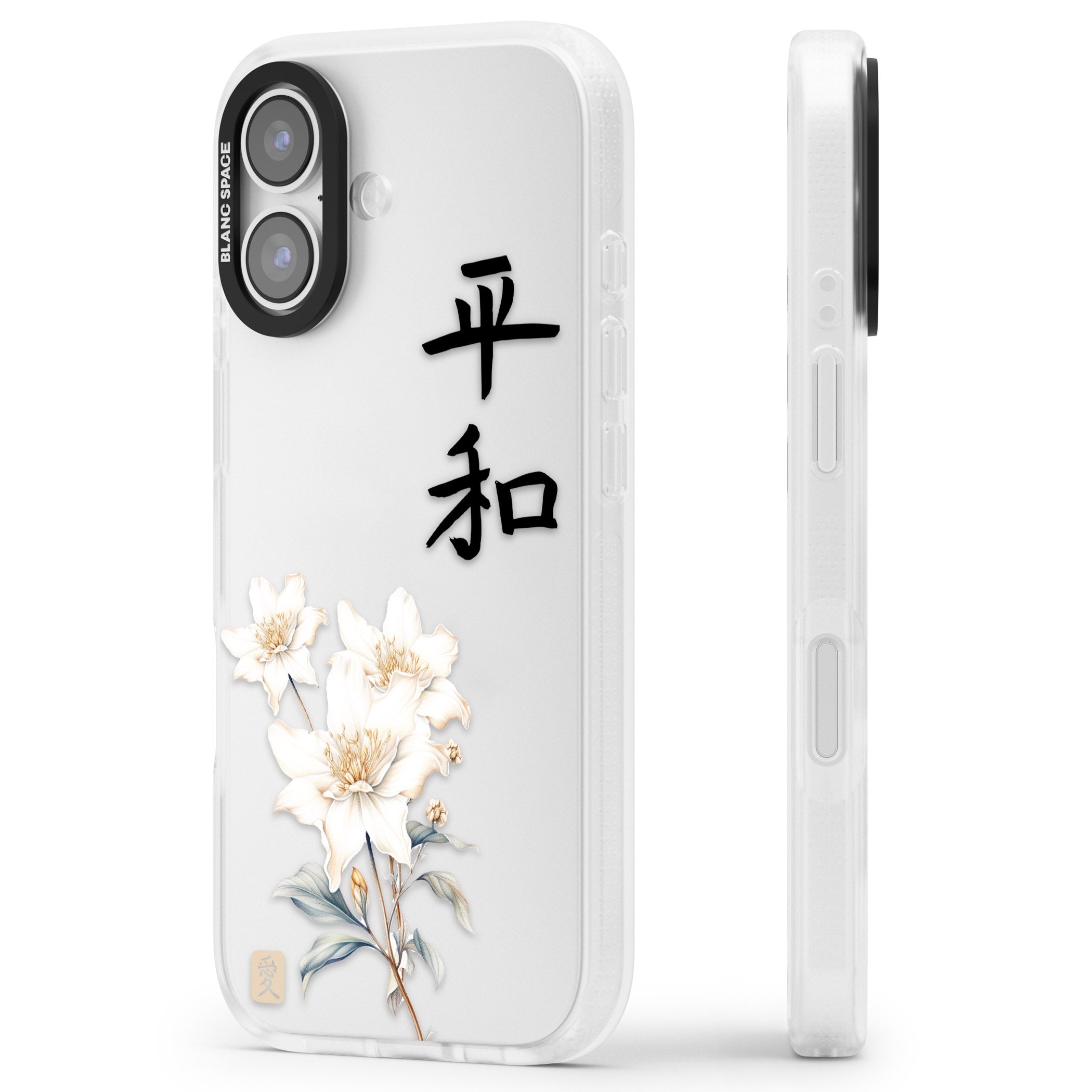 Peace And Flowers iPhone 17 Impact Air Clear Phone Case Side Profile