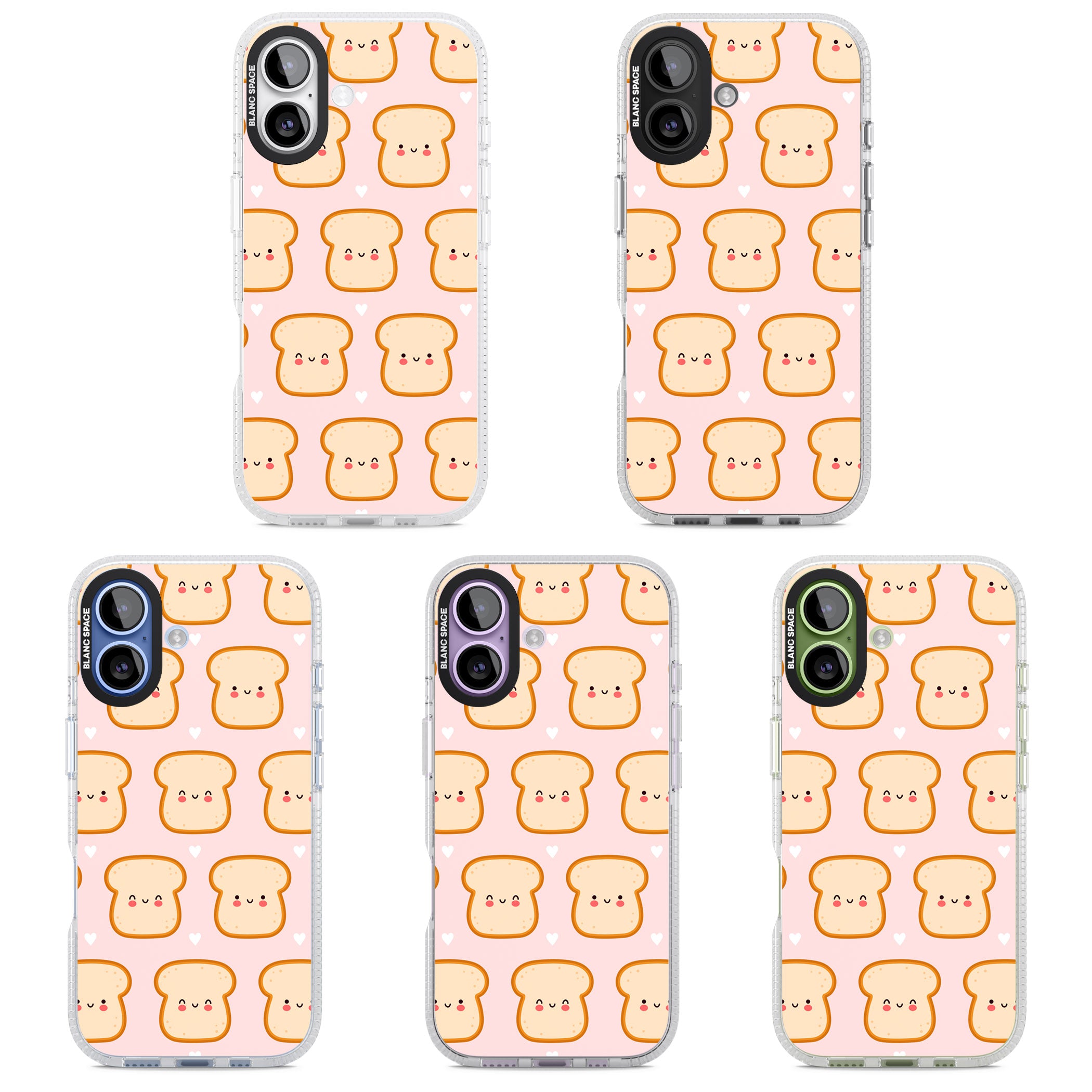 Bread Faces Kawaii Pattern iPhone 17 Impact Air Clear Phone Case APT Impact Protection