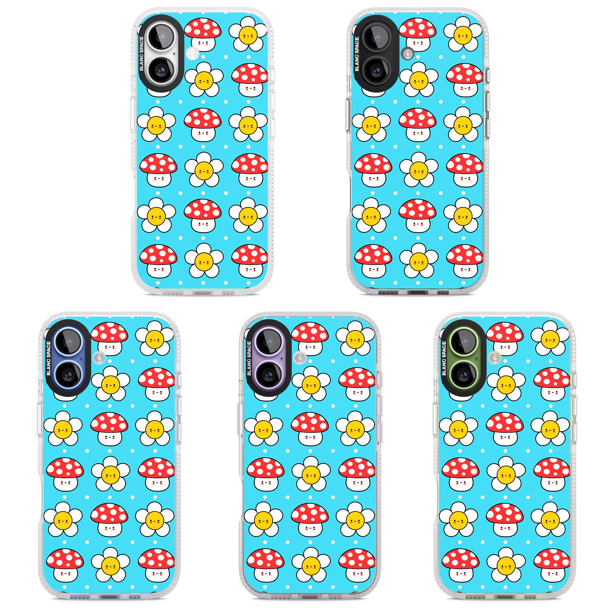 Shroom Bunnies Kawaii Pattern iPhone 17 Impact Air Clear Phone Case APT Impact Protection