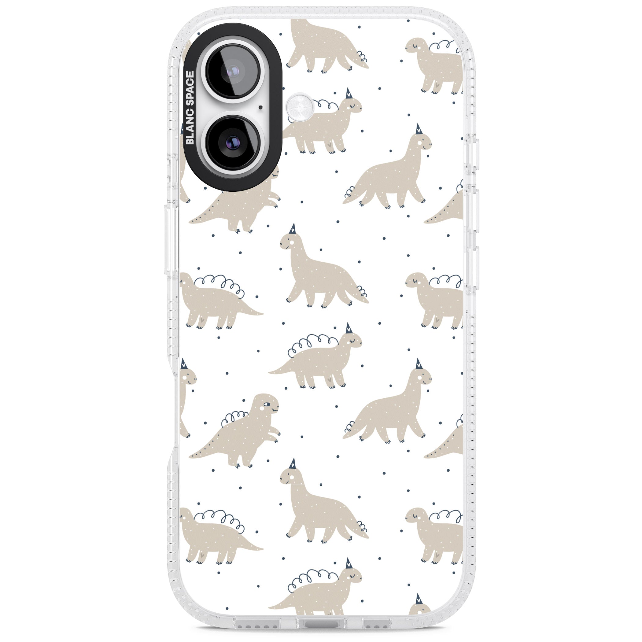 Party Dino Pattern iPhone 17 Impact Air Clear Phone Case